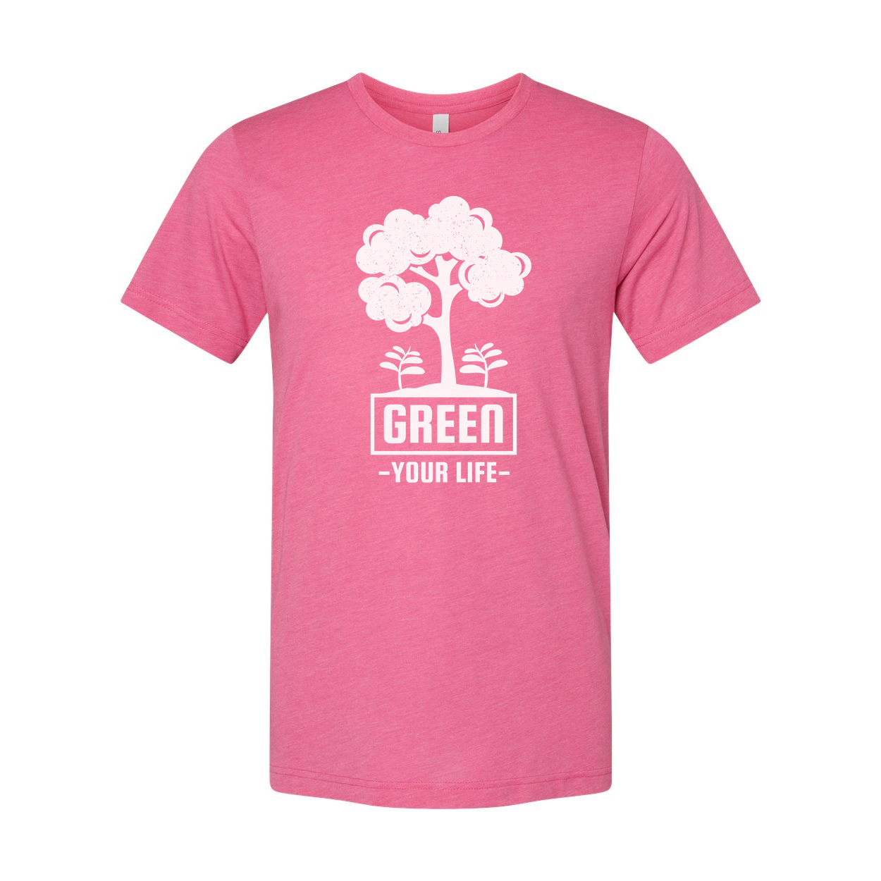 Gardening Themed Unisex T Shirt With Tree And Plant Graphic And Green Your Life Message