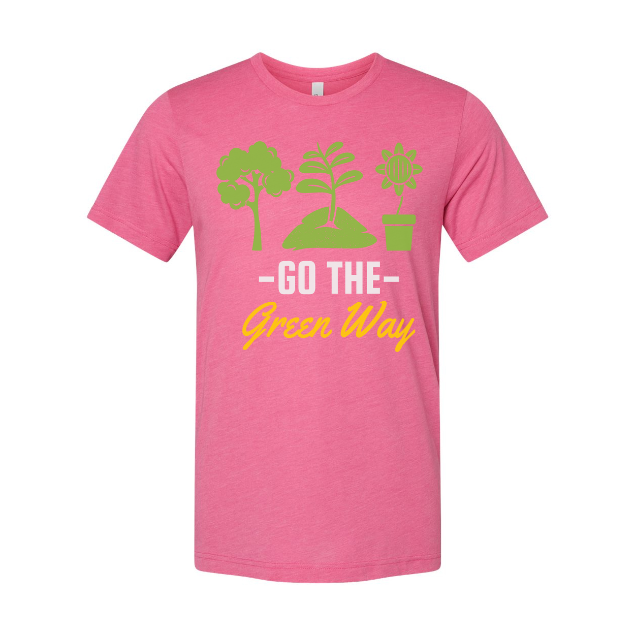 Gardening Unisex T Shirt With Go The Green Way Nature Inspired Plant And Sun Graphics Tee