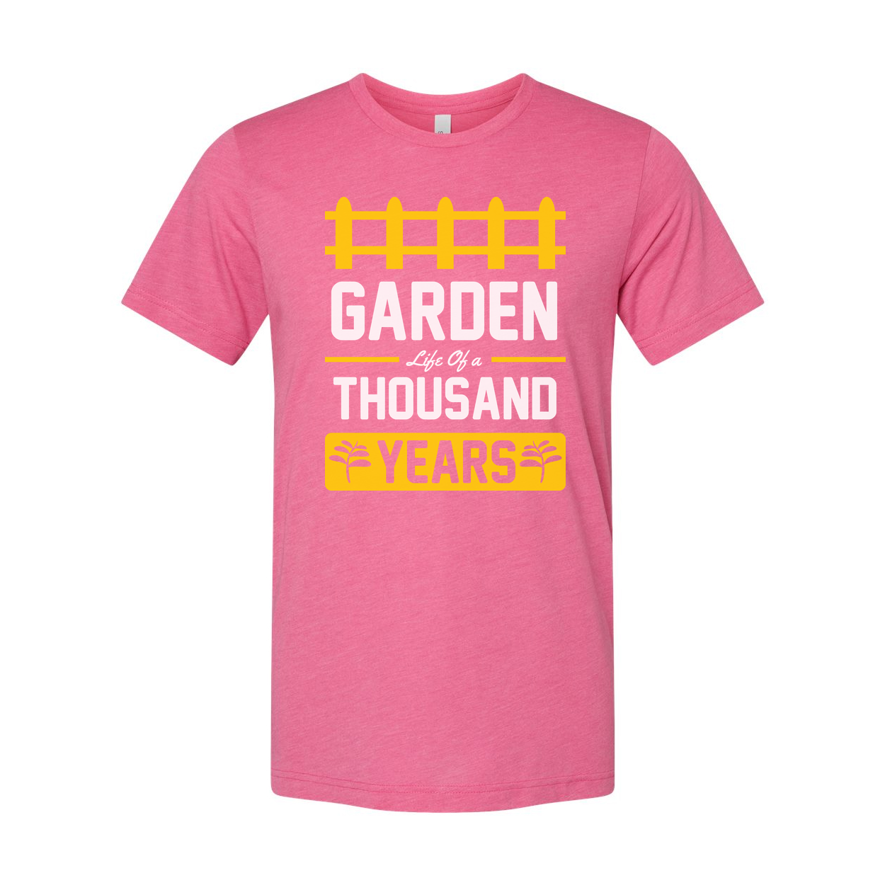 Garden Life Of A Thousand Years Unisex Graphic T Shirt With Fence Motif For Garden Lovers