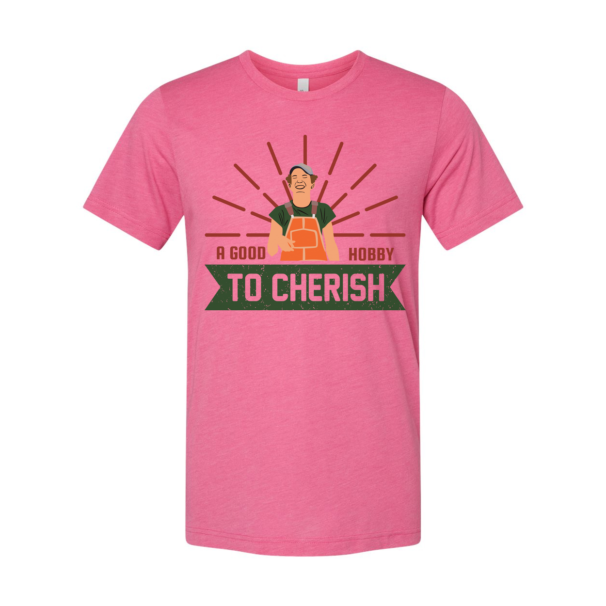 Unisex Gardening T Shirt With A Good Hobby To Cherish Gardener Illustration In Apron