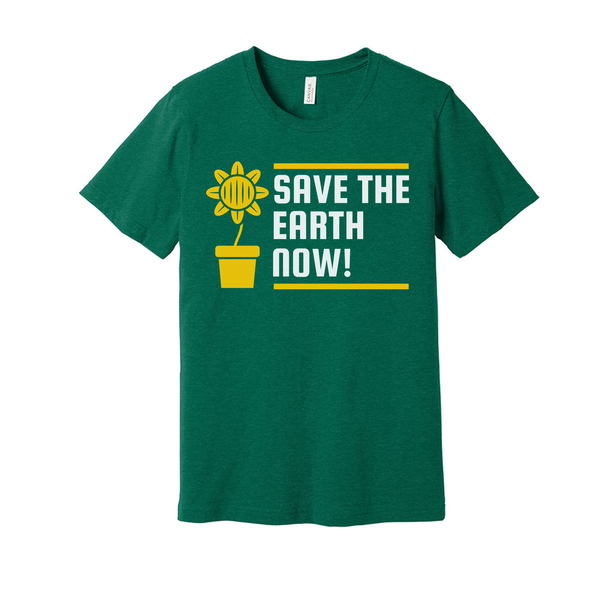 Sunflower Graphic T Shirt For Unisex Garden Lovers Save The Earth Now With Plant Pot Design