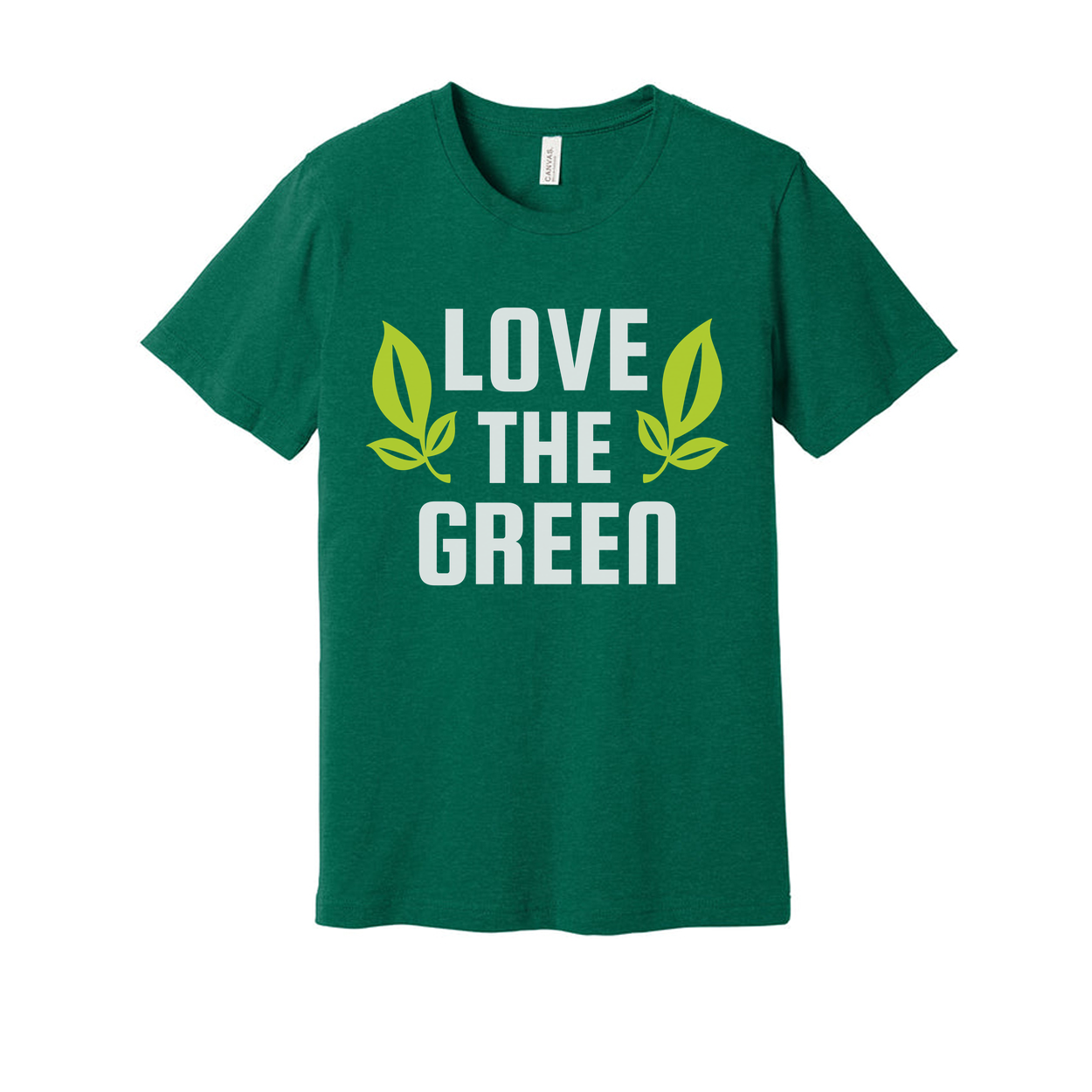 Love The Green Unisex Gardening Tee With Leaf Print Design For Eco Conscious Wear All Day Comfort