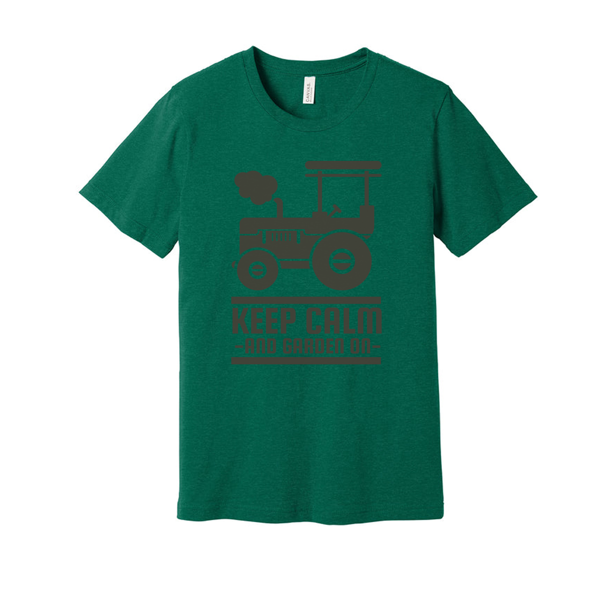 Unisex Gardening T Shirt With Classic Tractor Graphic And Keep Calm And Garden On Print