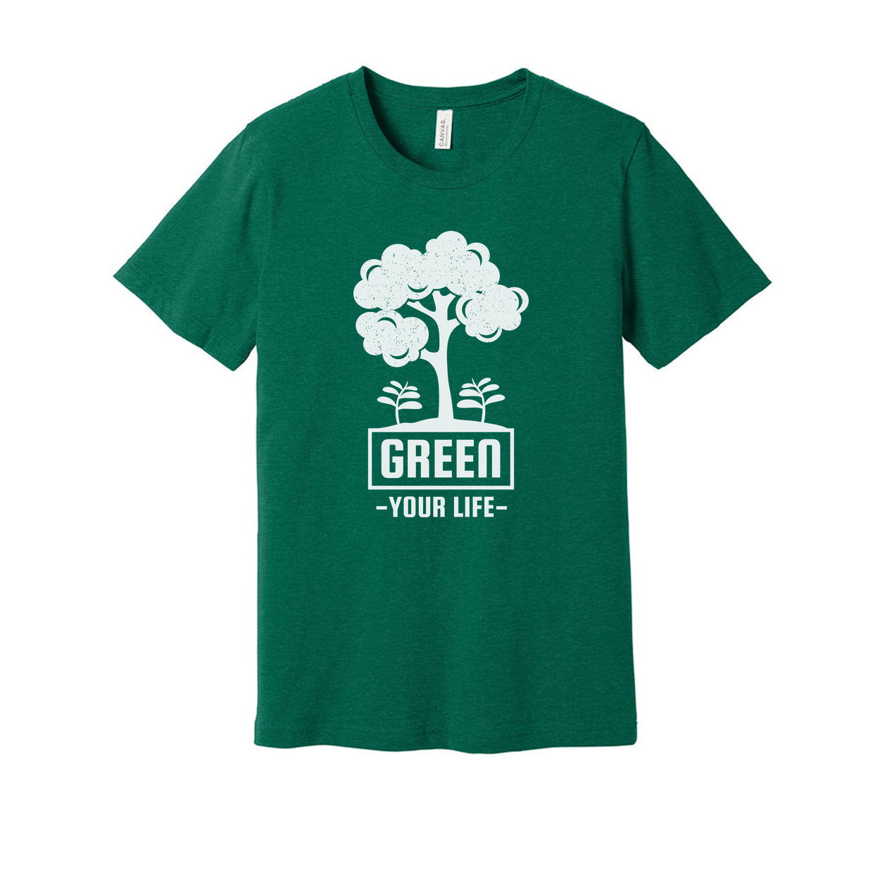 Gardening Themed Unisex T Shirt With Tree And Plant Graphic And Green Your Life Message