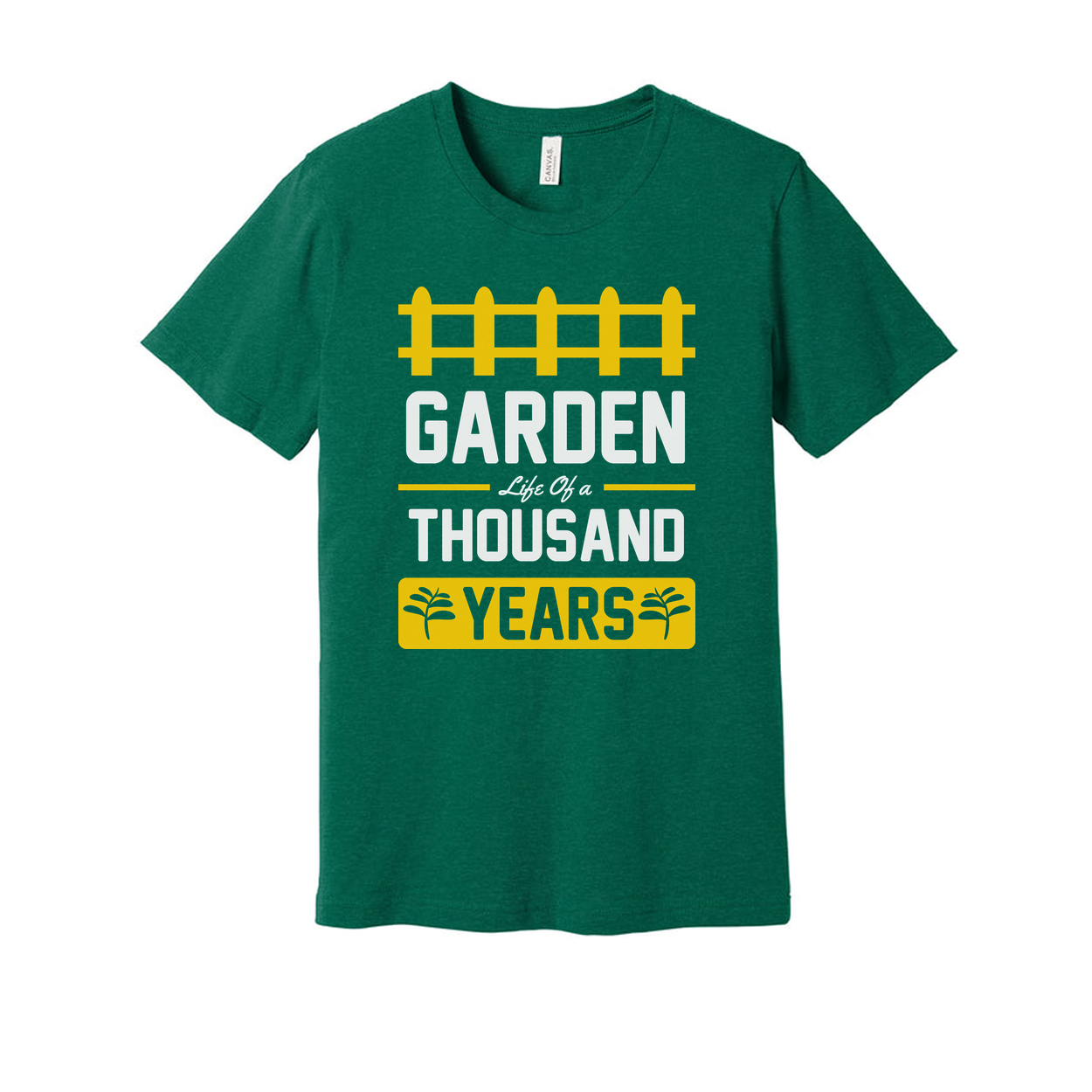 Garden Life Of A Thousand Years Unisex Graphic T Shirt With Fence Motif For Garden Lovers