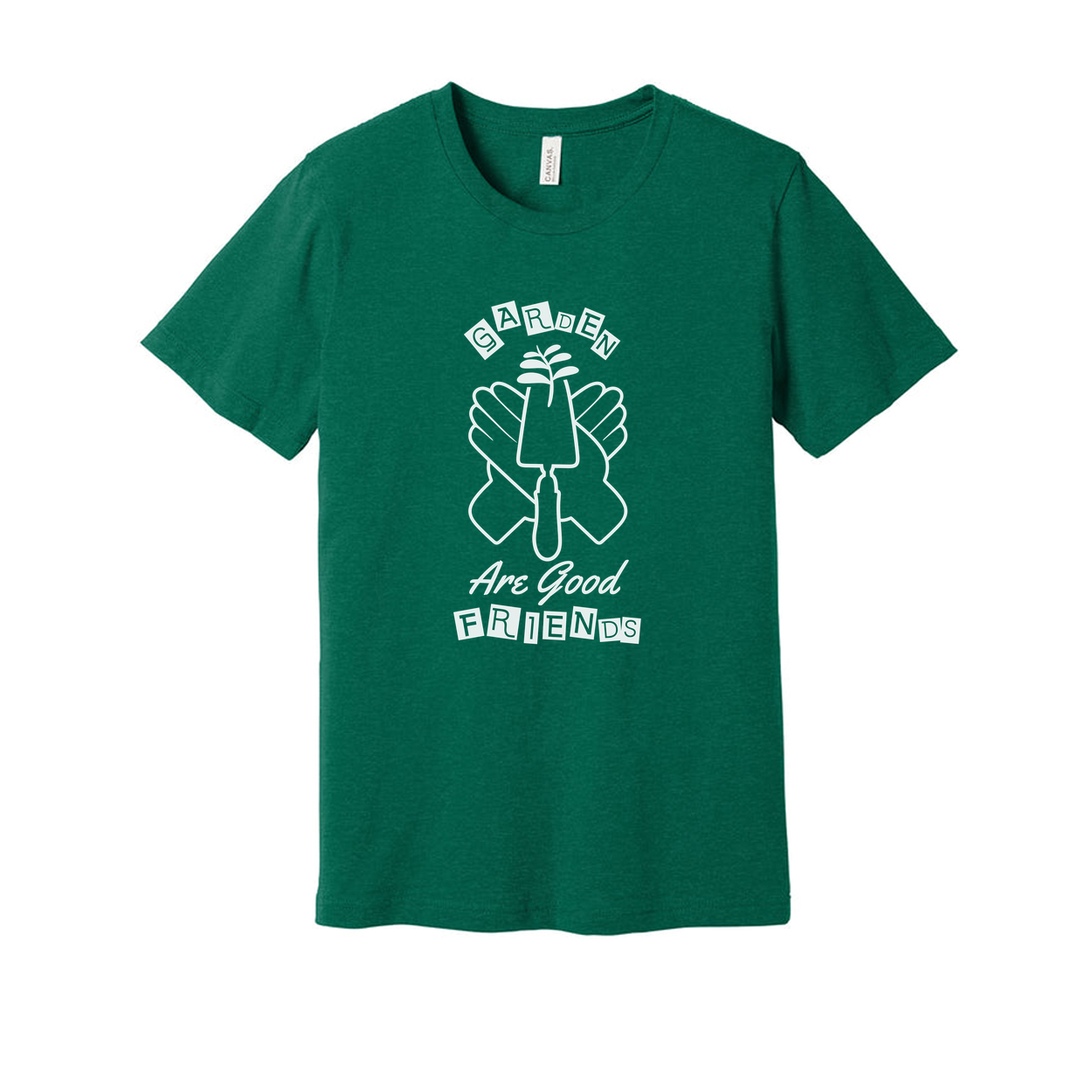 Gardening Are Good Friends Graphic Unisex T Shirt With Plant And Shovel Design For Garden Lovers