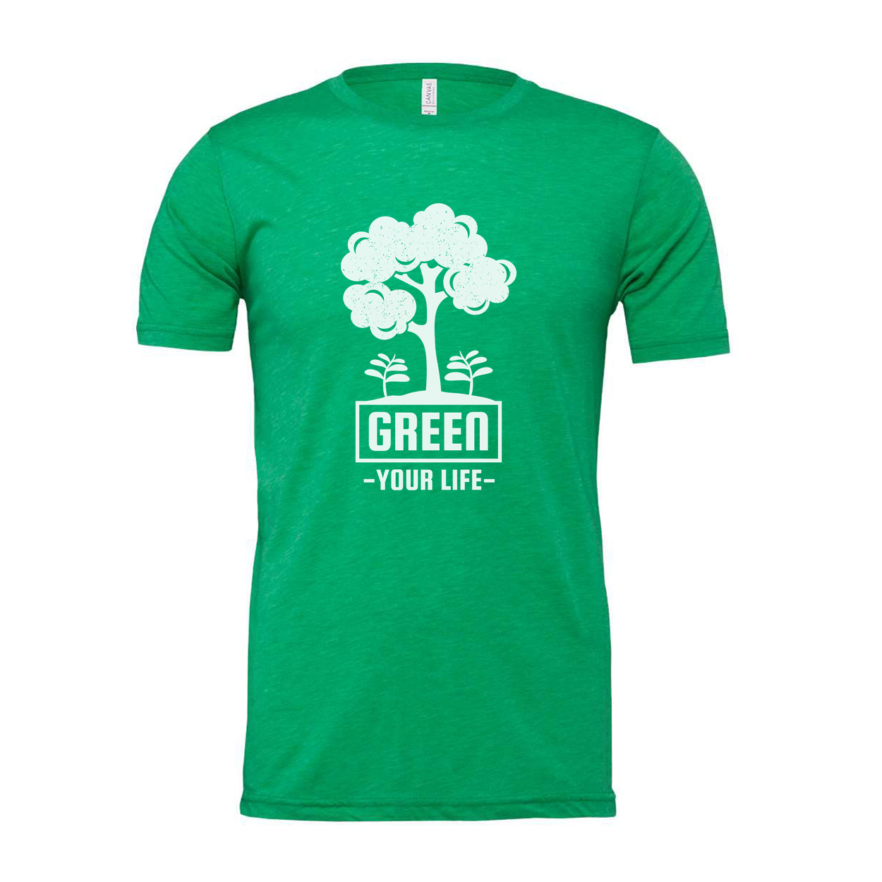 Gardening Themed Unisex T Shirt With Tree And Plant Graphic And Green Your Life Message