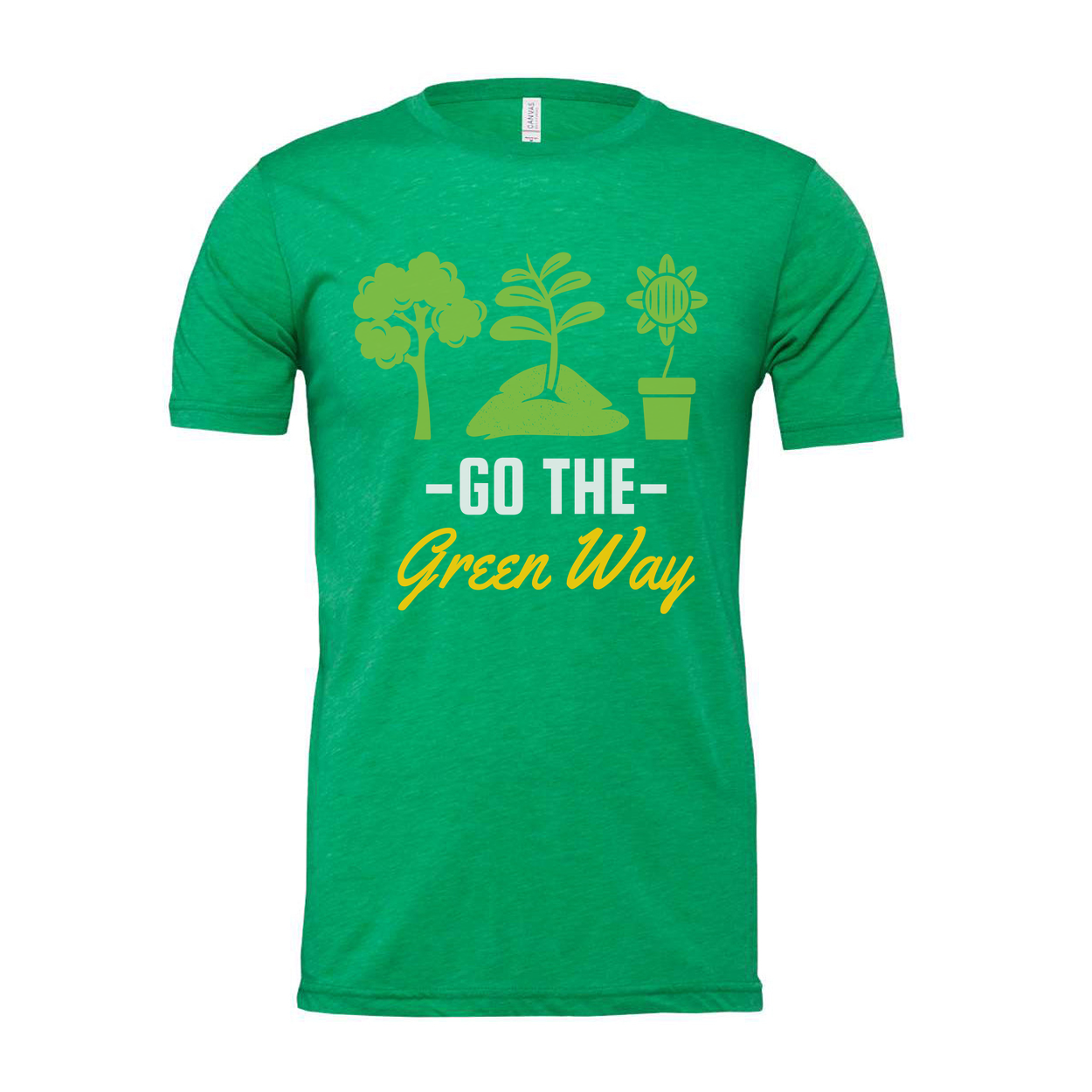 Gardening Unisex T Shirt With Go The Green Way Nature Inspired Plant And Sun Graphics Tee
