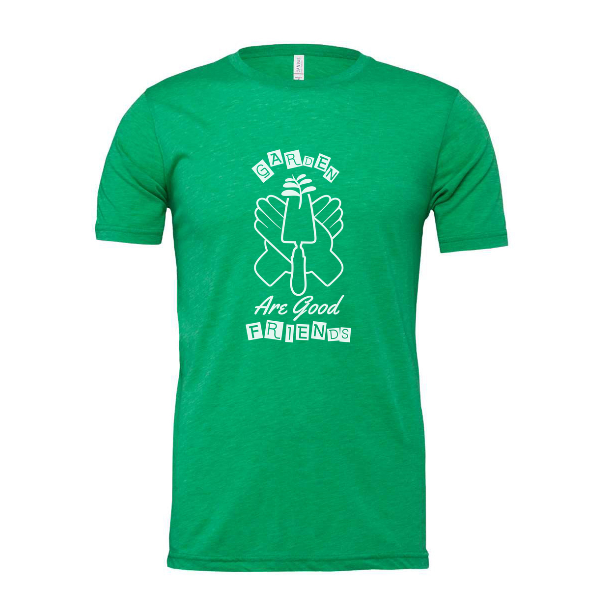 Gardening Are Good Friends Graphic Unisex T Shirt With Plant And Shovel Design For Garden Lovers