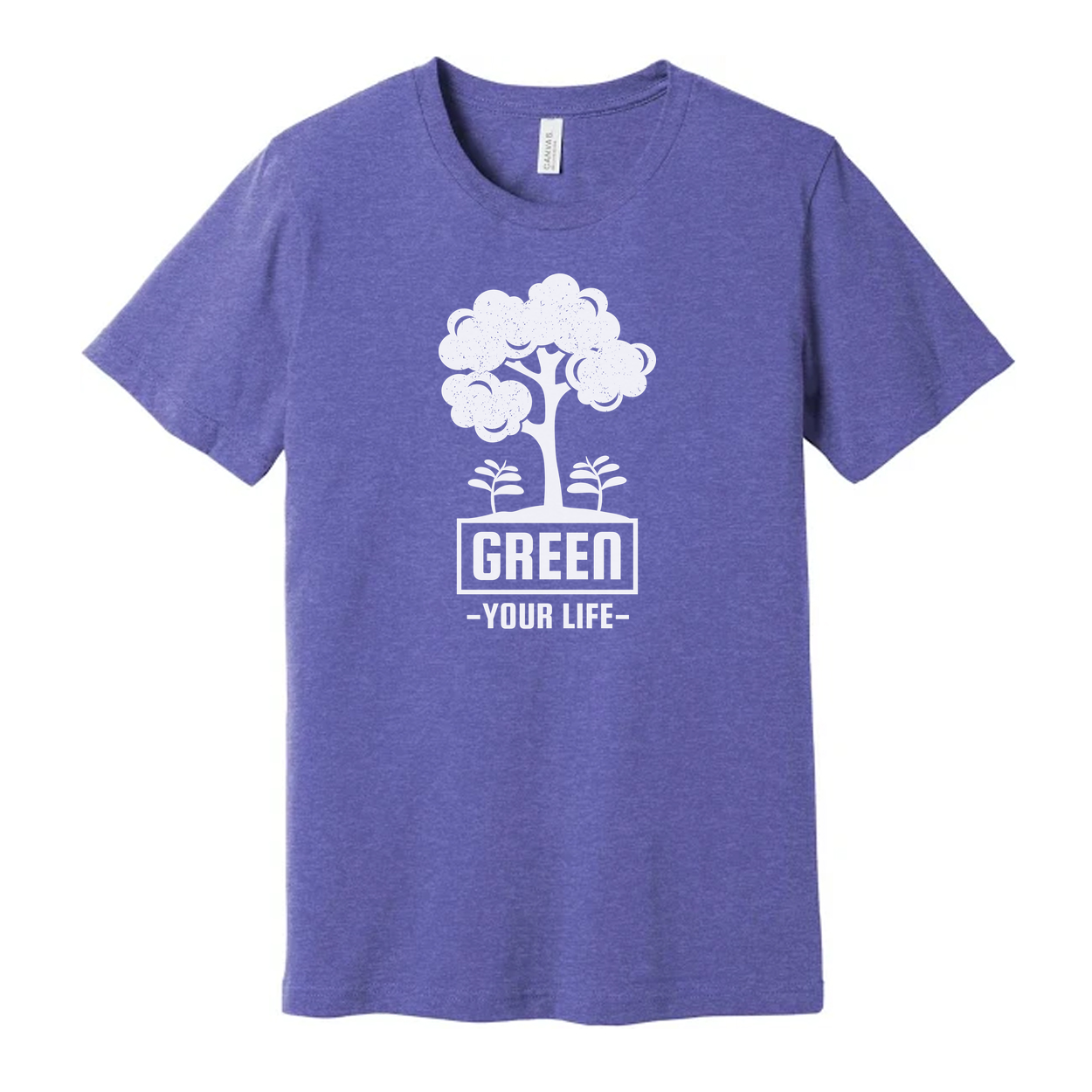 Gardening Themed Unisex T Shirt With Tree And Plant Graphic And Green Your Life Message