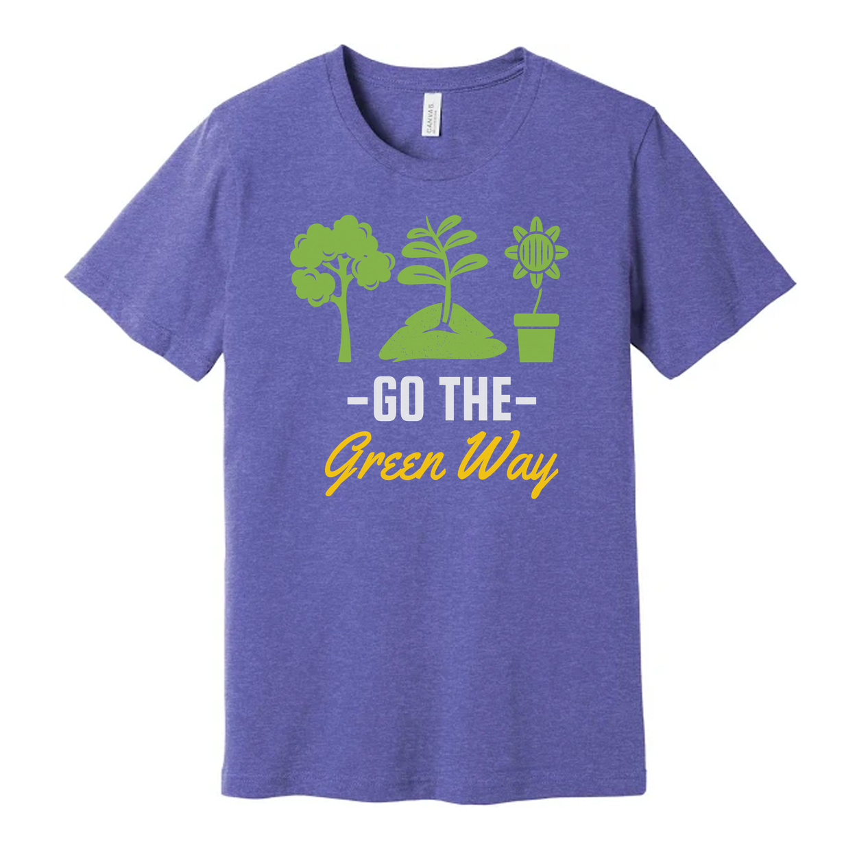 Gardening Unisex T Shirt With Go The Green Way Nature Inspired Plant And Sun Graphics Tee