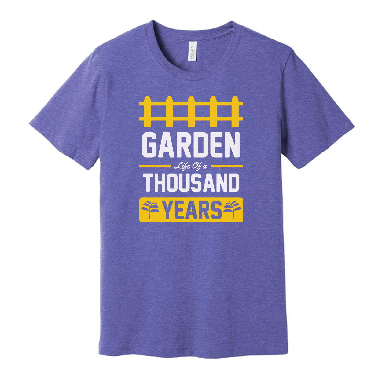 Garden Life Of A Thousand Years Unisex Graphic T Shirt With Fence Motif For Garden Lovers