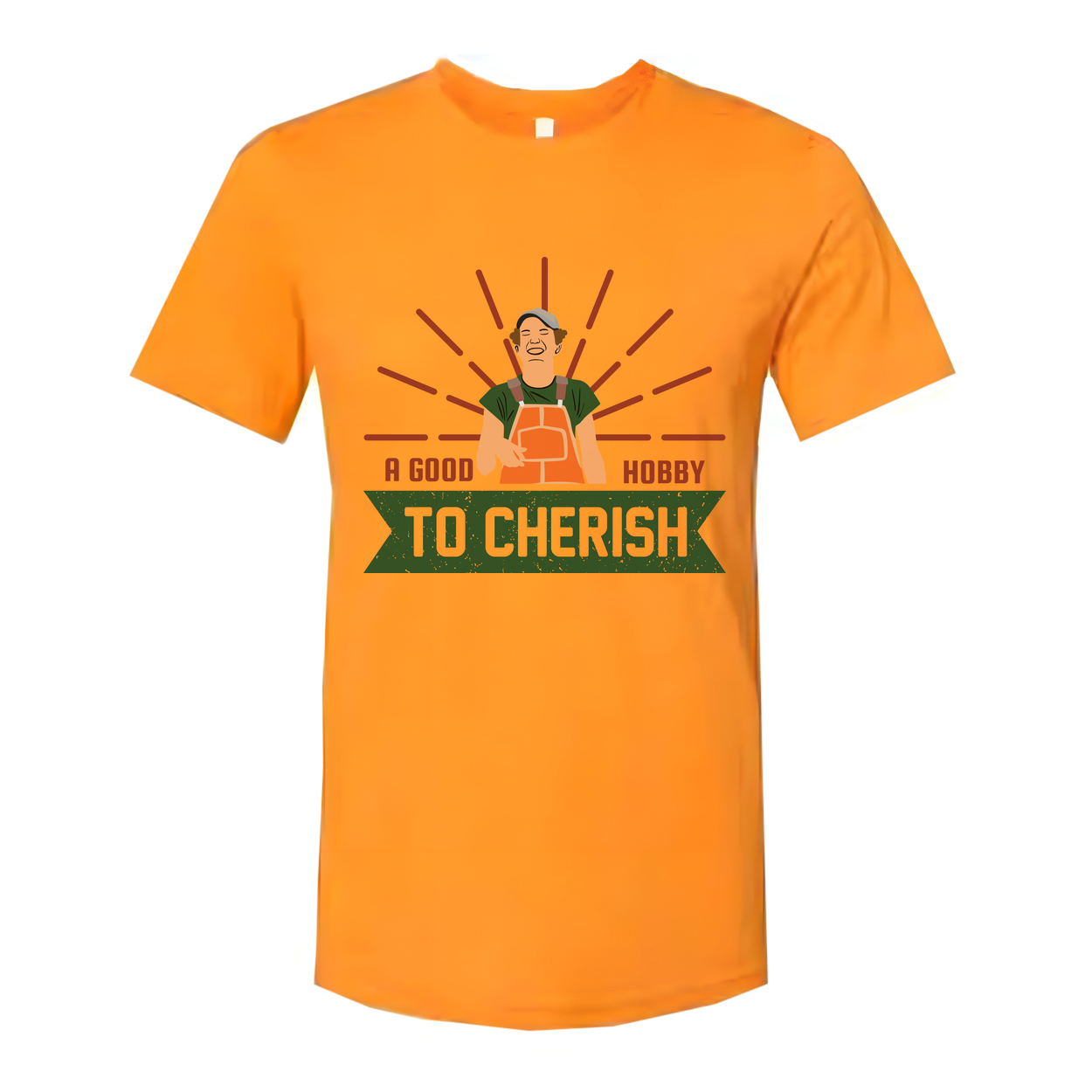 Unisex Gardening T Shirt With A Good Hobby To Cherish Gardener Illustration In Apron