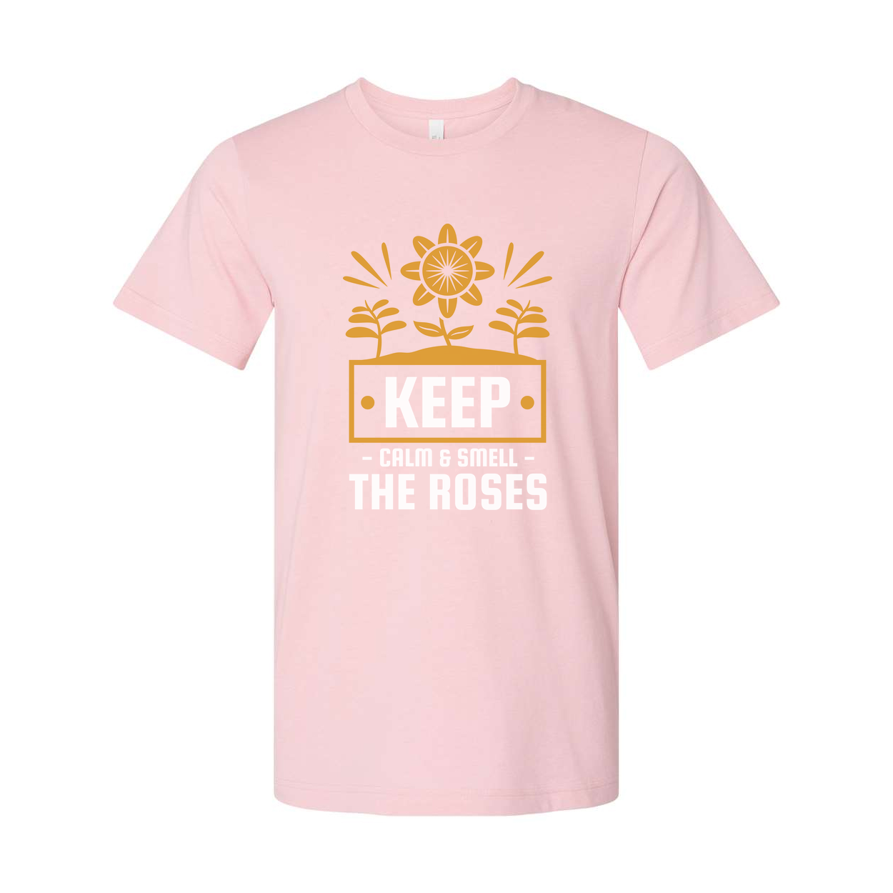 Unisex Gardening T Shirt With Keep Calm And Smell The Roses Sunflower Floral Graphic