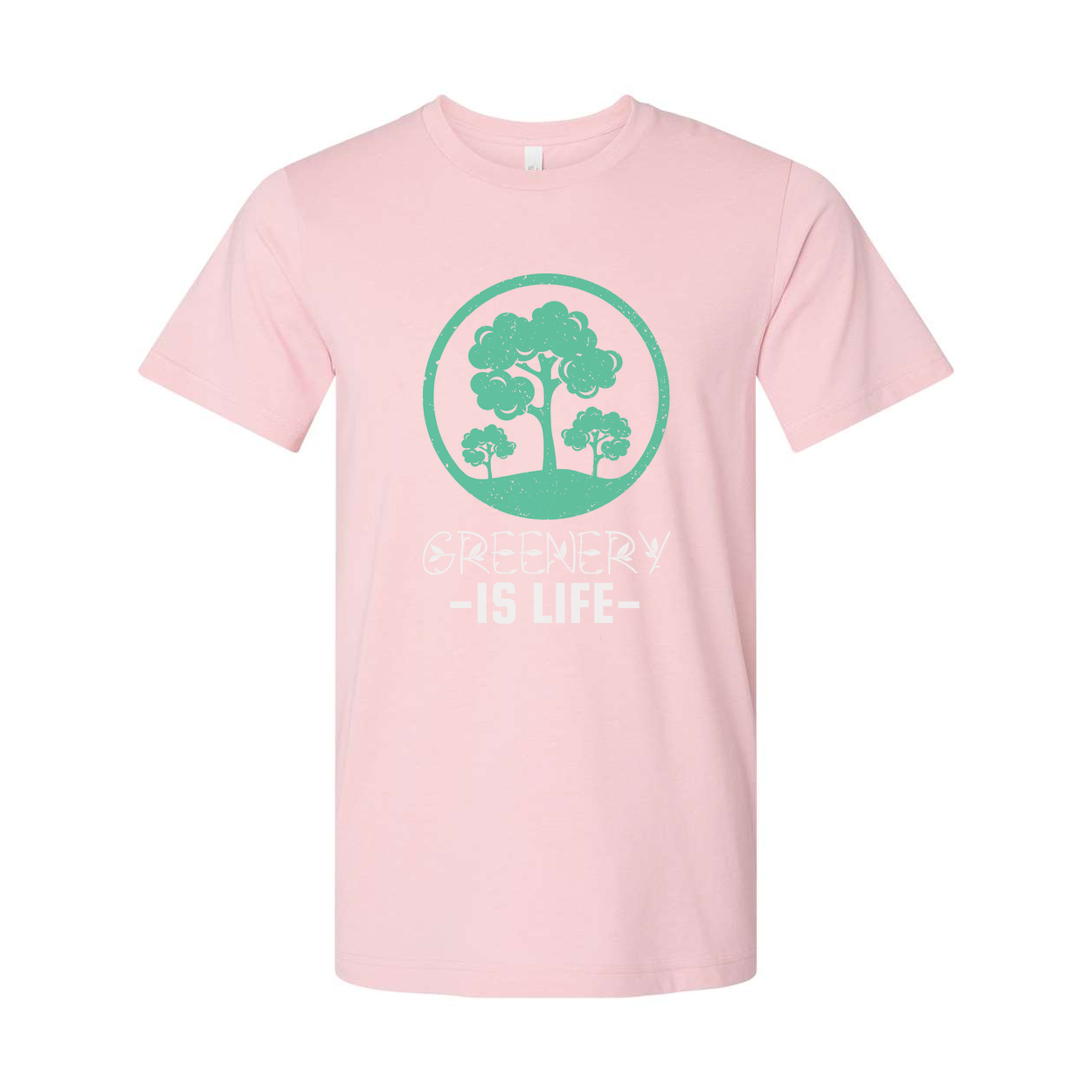 Unisex Gardening Tee With Circular Tree Emblem Print On Front Featuring Nature Themed Artwork