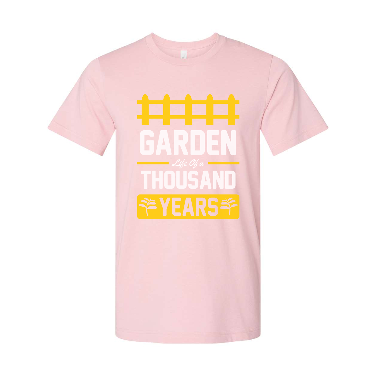 Garden Life Of A Thousand Years Unisex Graphic T Shirt With Fence Motif For Garden Lovers