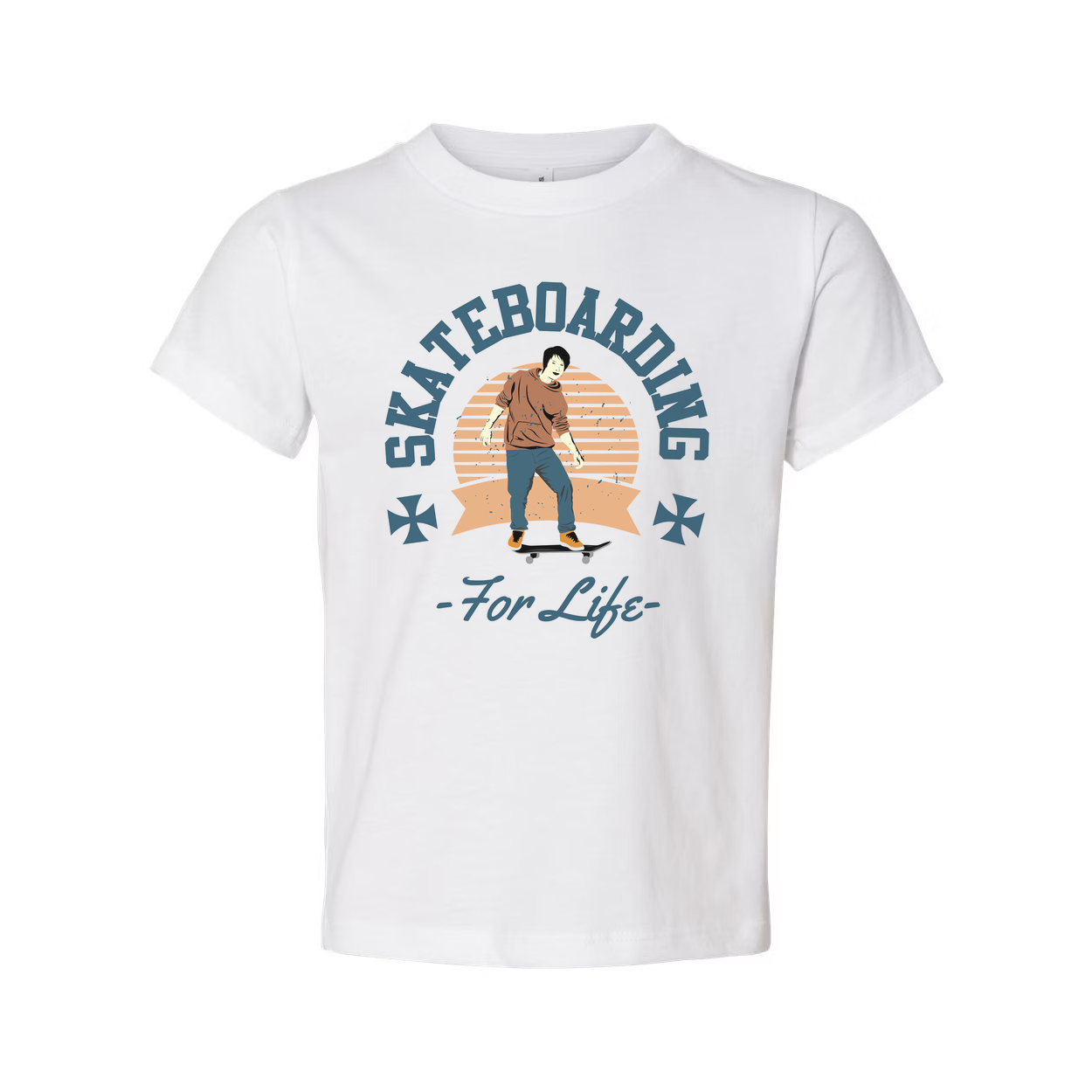 Skateboarding Graphic T Shirt For Men Women Unisex Casual Tee With Skateboarder Design