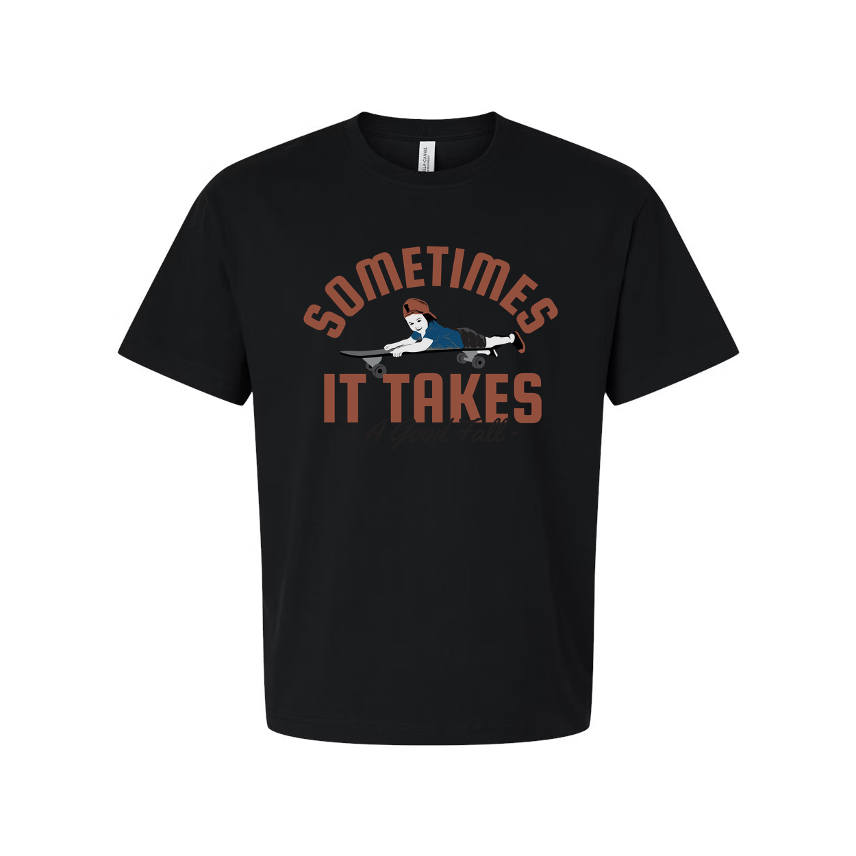 Sometimes It Takes A Good Fall Skateboard Graphic Tee For Unisex Short Sleeve Shirt