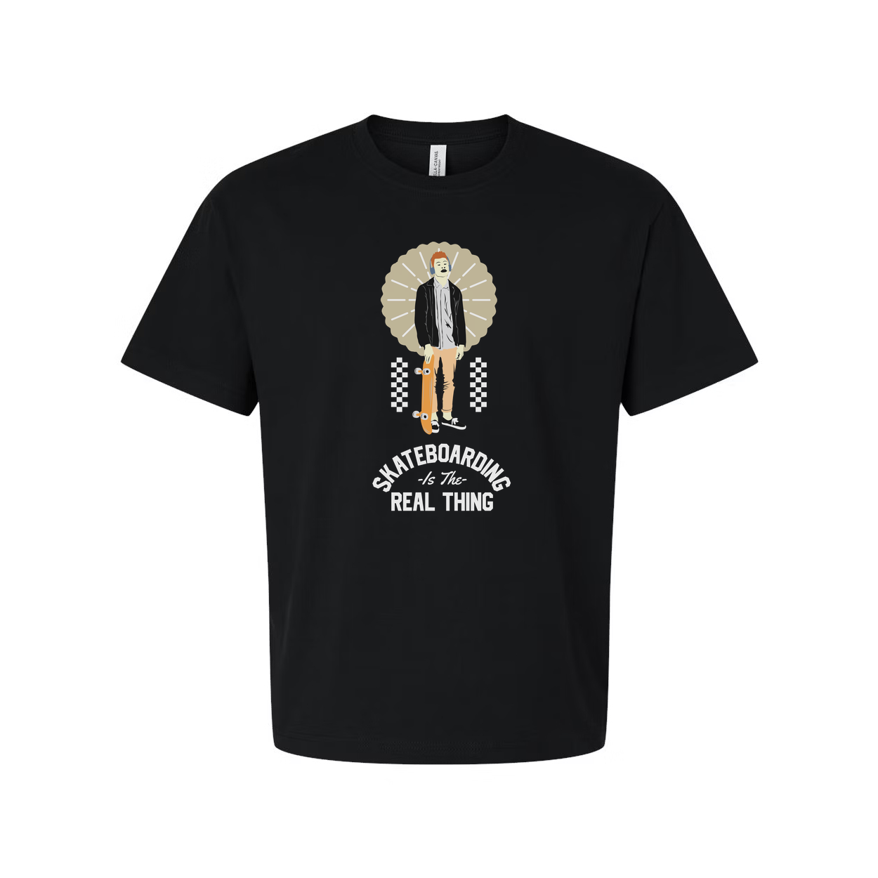 Unisex Skateboarding Graphic T Shirt With Skater Illustration And Skateboarding Is The Real Thing