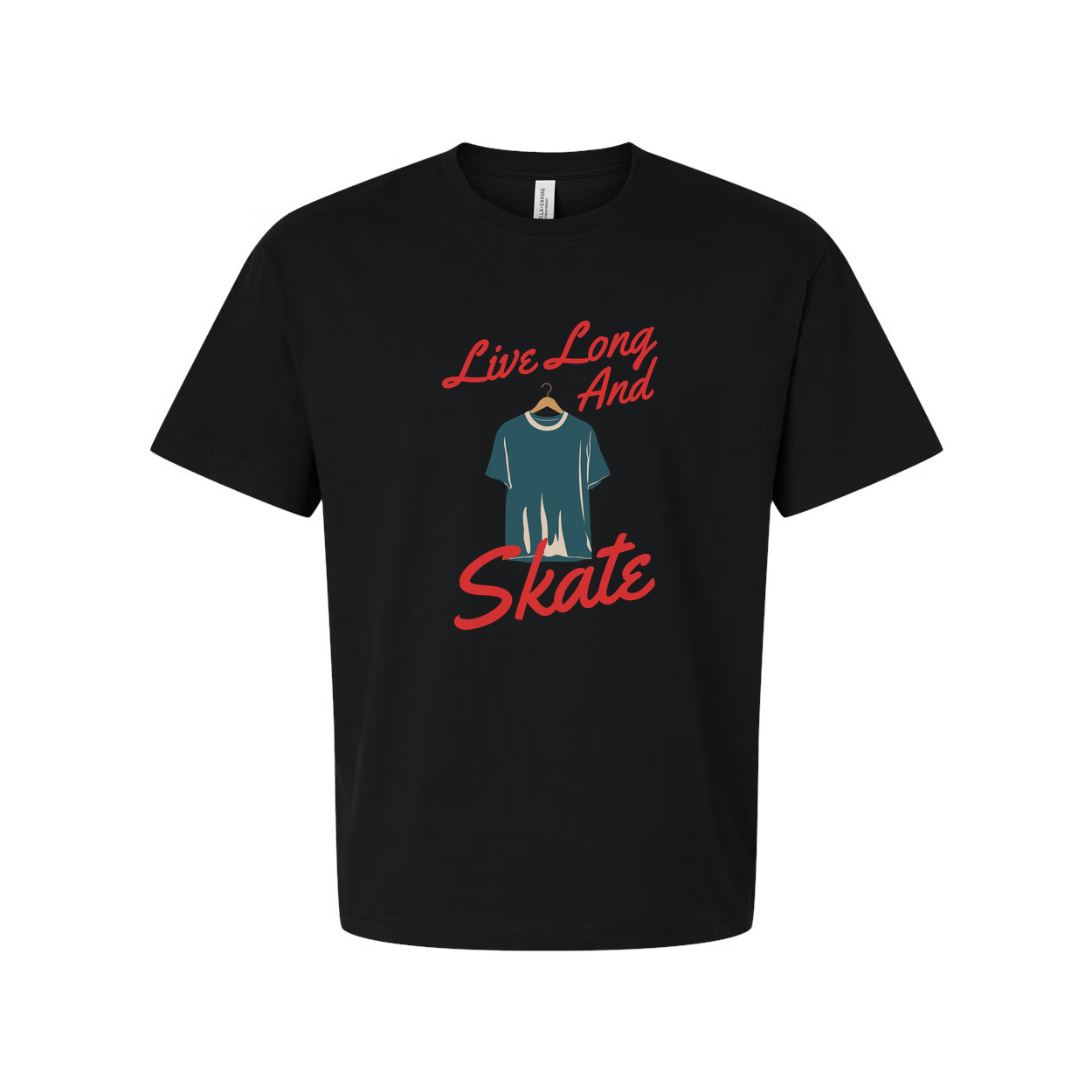 Live Long And Skate Graphic Tee Featuring Skateboarding Theme For Unisex Adults Casual Wear