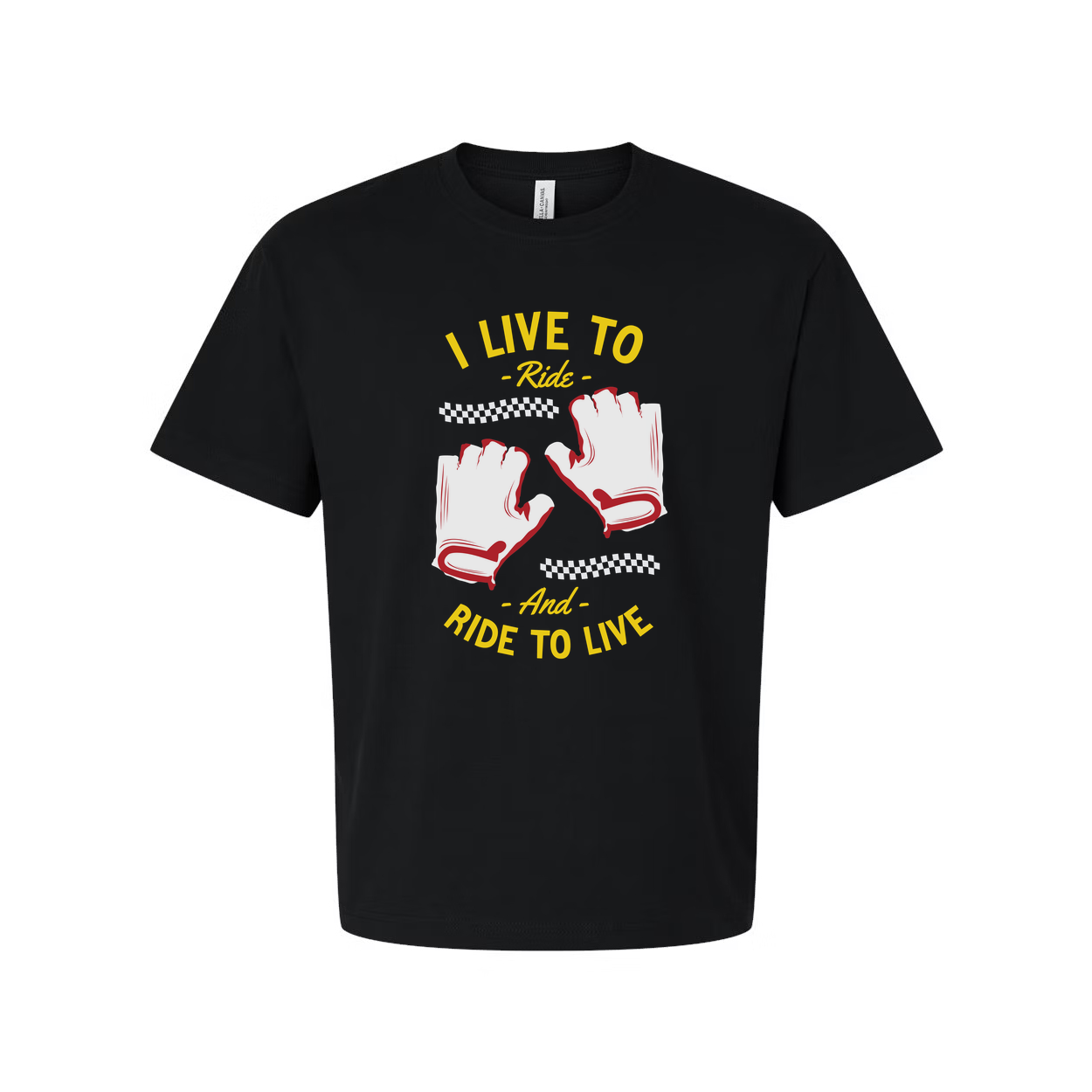 Unisex Skateboarding T Shirt With Ride To Live Graphic Gloves Design For Casual Wear