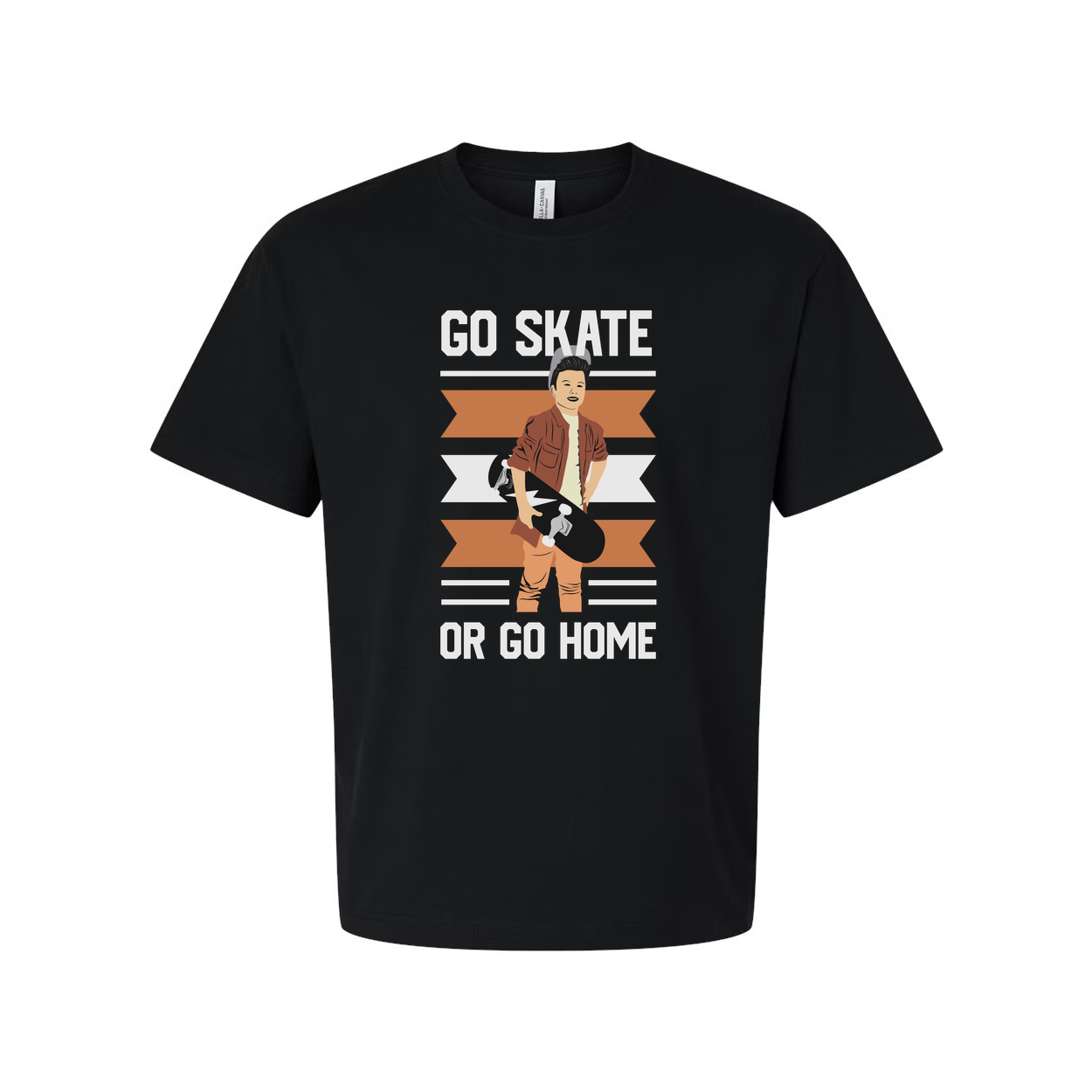 Go Skate Or Go Home Unisex Graphic T Shirt Featuring Skater Illustration For Streetwear Fans