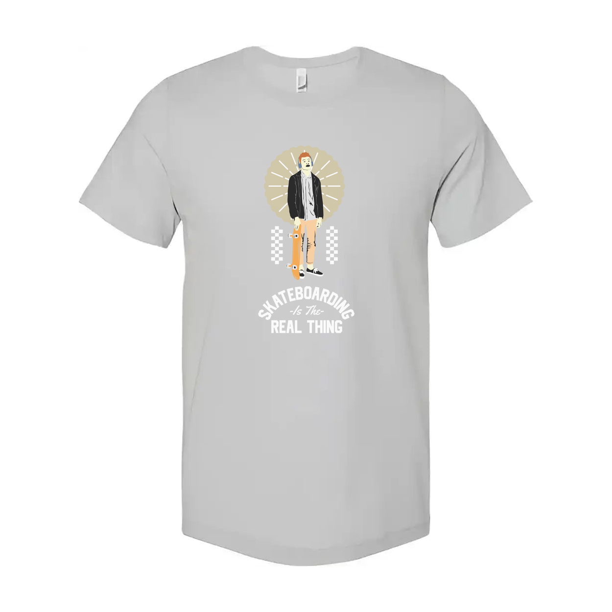 Unisex Skateboarding Graphic T Shirt With Skater Illustration And Skateboarding Is The Real Thing