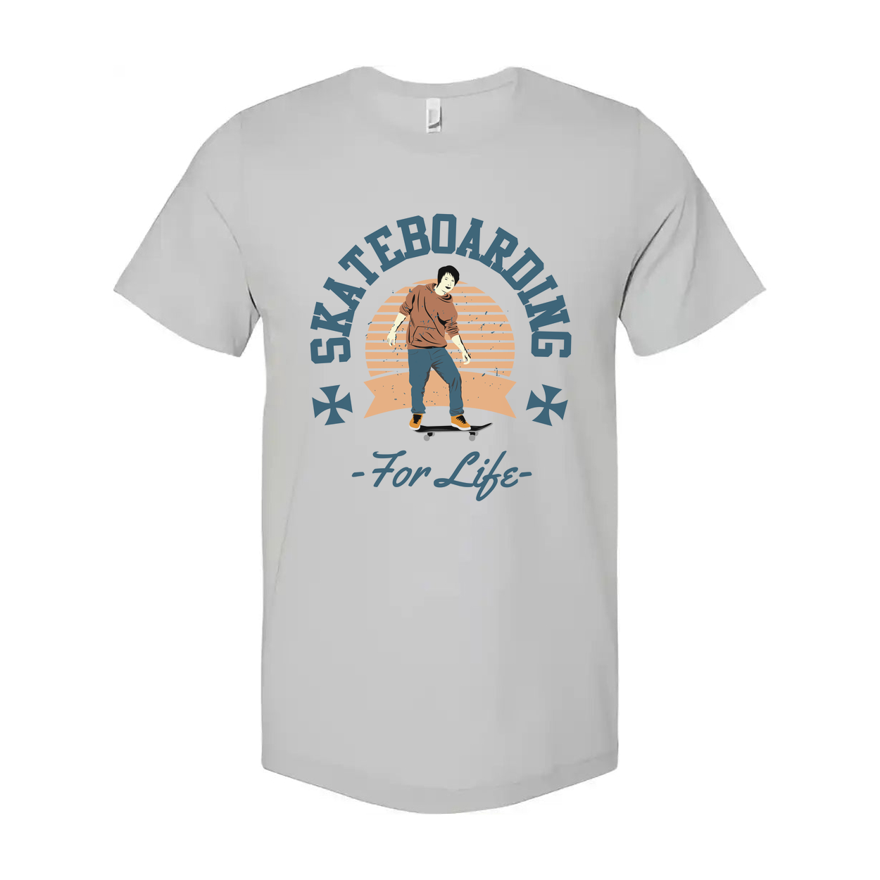 Skateboarding Graphic T Shirt For Men Women Unisex Casual Tee With Skateboarder Design
