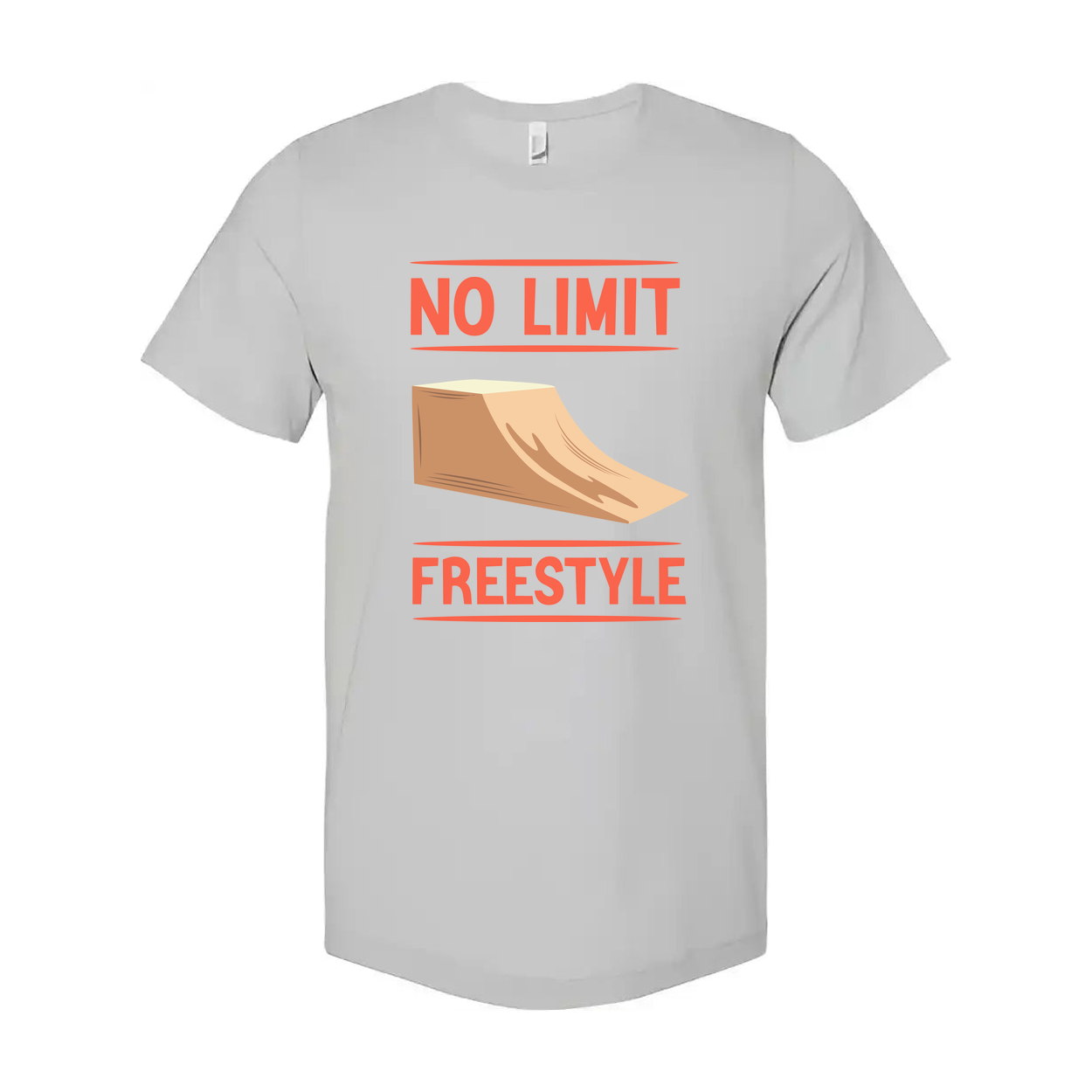 Skateboarding Unisex T Shirt With No Limit Freestyle Ramp Graphic Design Tee Casual