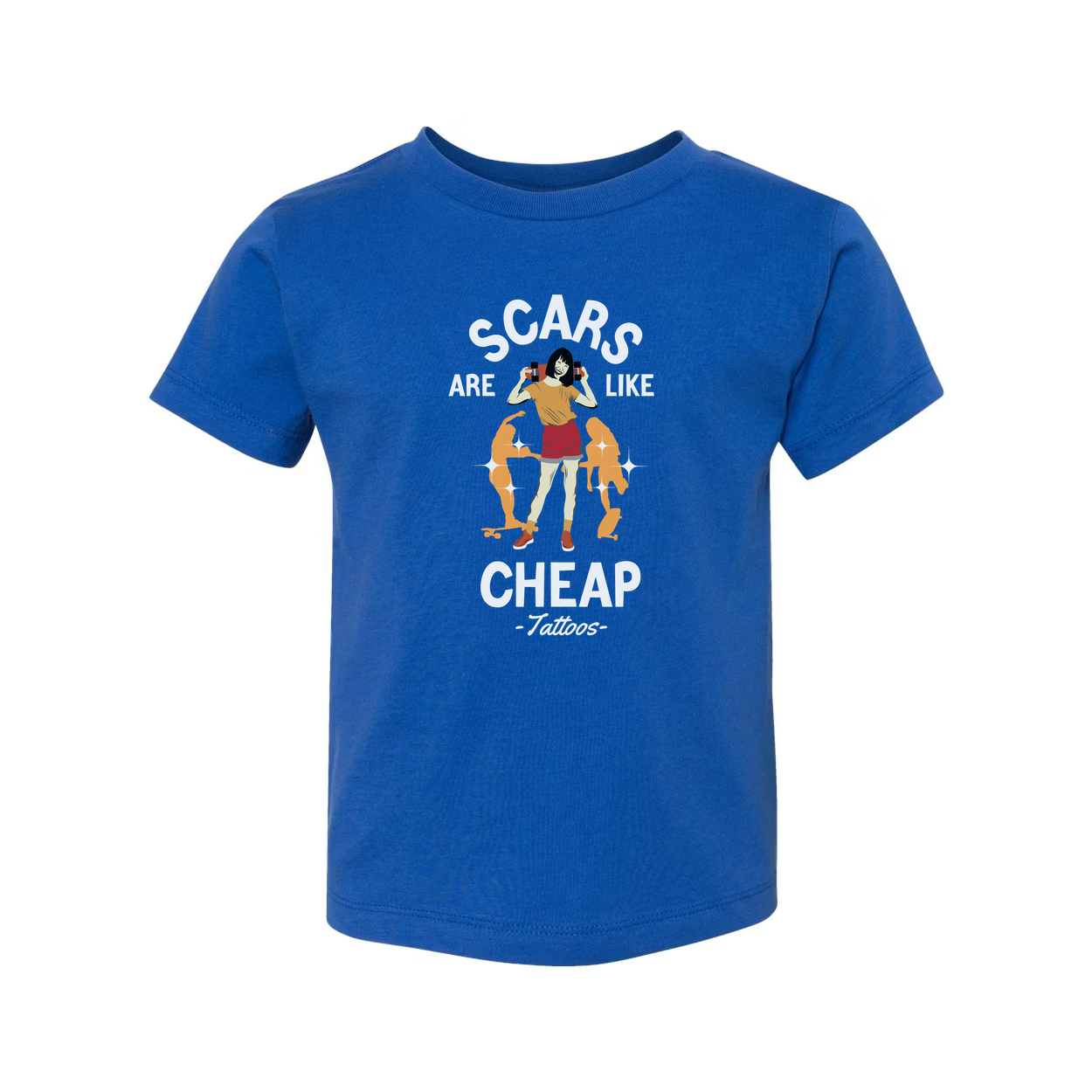 Unisex Graphic T Shirt With Scars Are Like Cheap Tattoos And Skateboard Art Urban Style