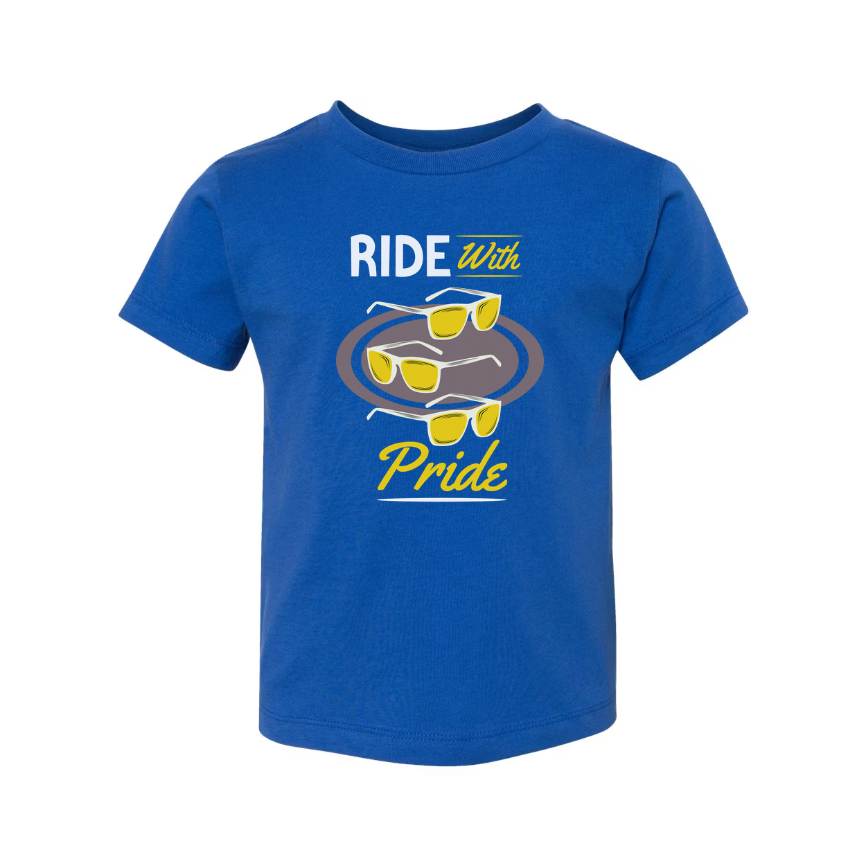 Ride With Pride Skateboard Graphic Unisex T Shirt Featuring Sunglasses Motif Casual Everyday Wear