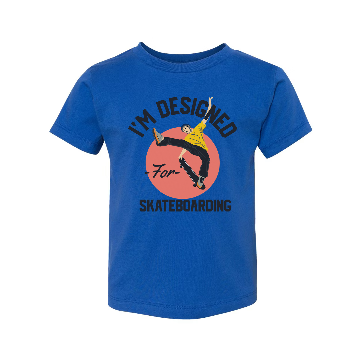 Unisex Skateboarding Graphic T Shirt Featuring Skater Illustration Over Circular Background