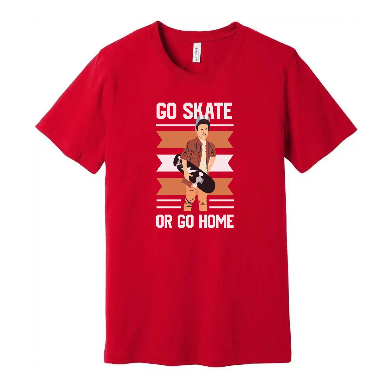 Go Skate Or Go Home Unisex Graphic T Shirt Featuring Skater Illustration For Streetwear Fans
