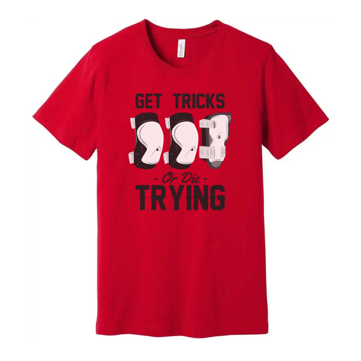 Unisex Skateboarding T Shirt With Get Tricks Or Die Trying Graphic Print For Fans