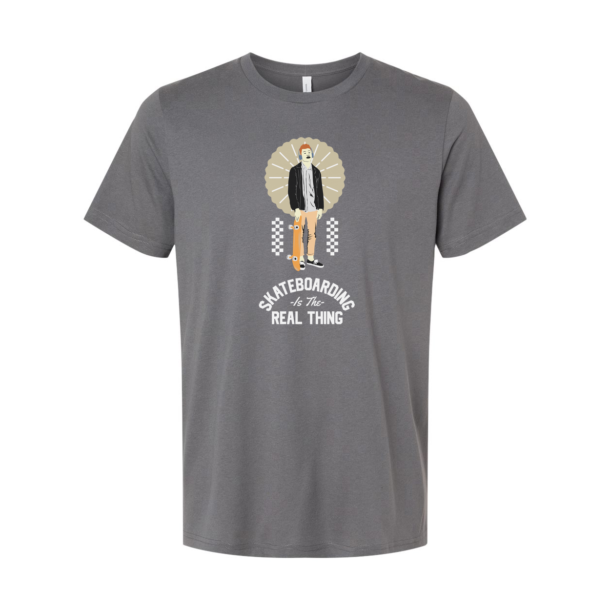 Unisex Skateboarding Graphic T Shirt With Skater Illustration And Skateboarding Is The Real Thing