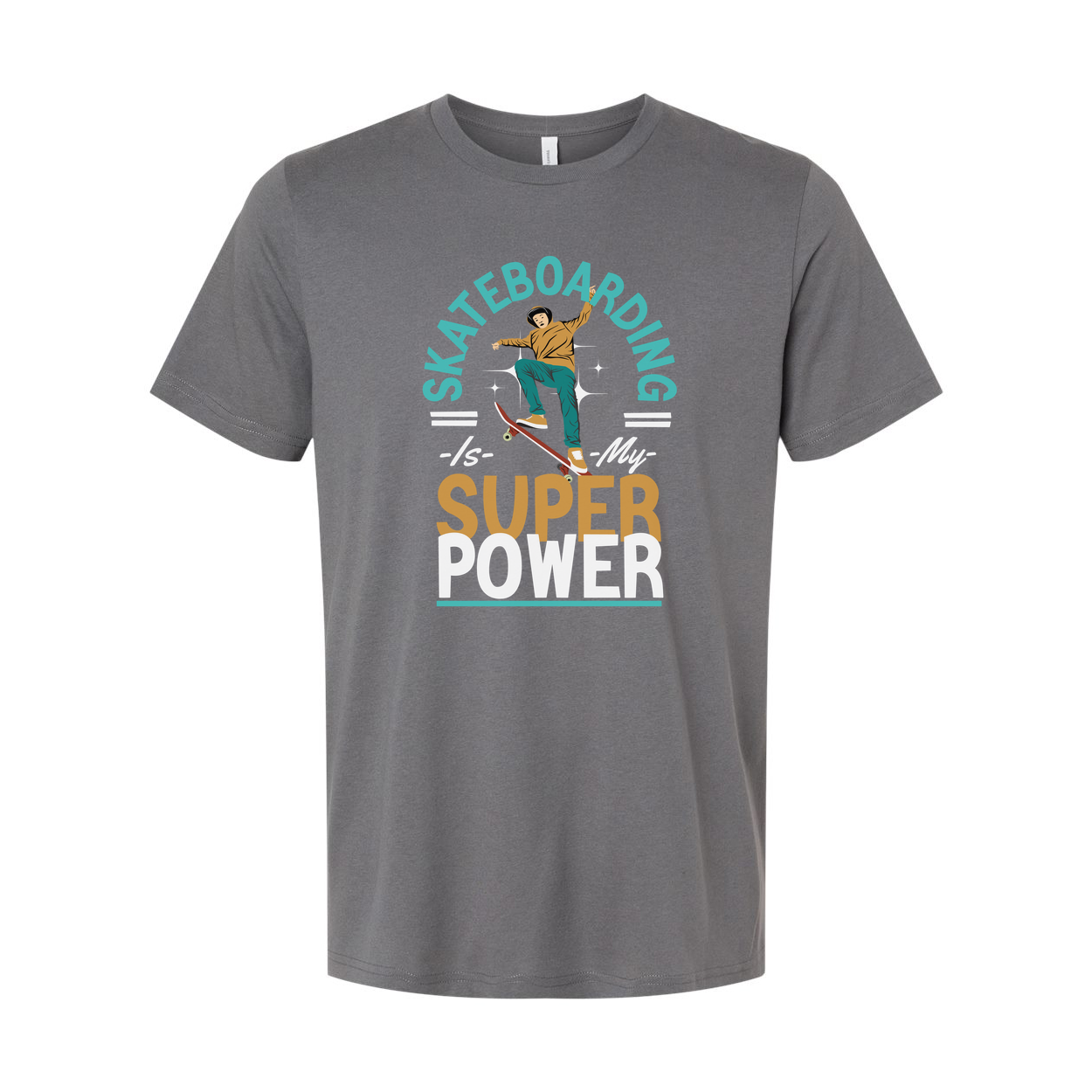 Unisex Skateboarding Graphic T Shirt With Is My Super Power Design For Daily Wear