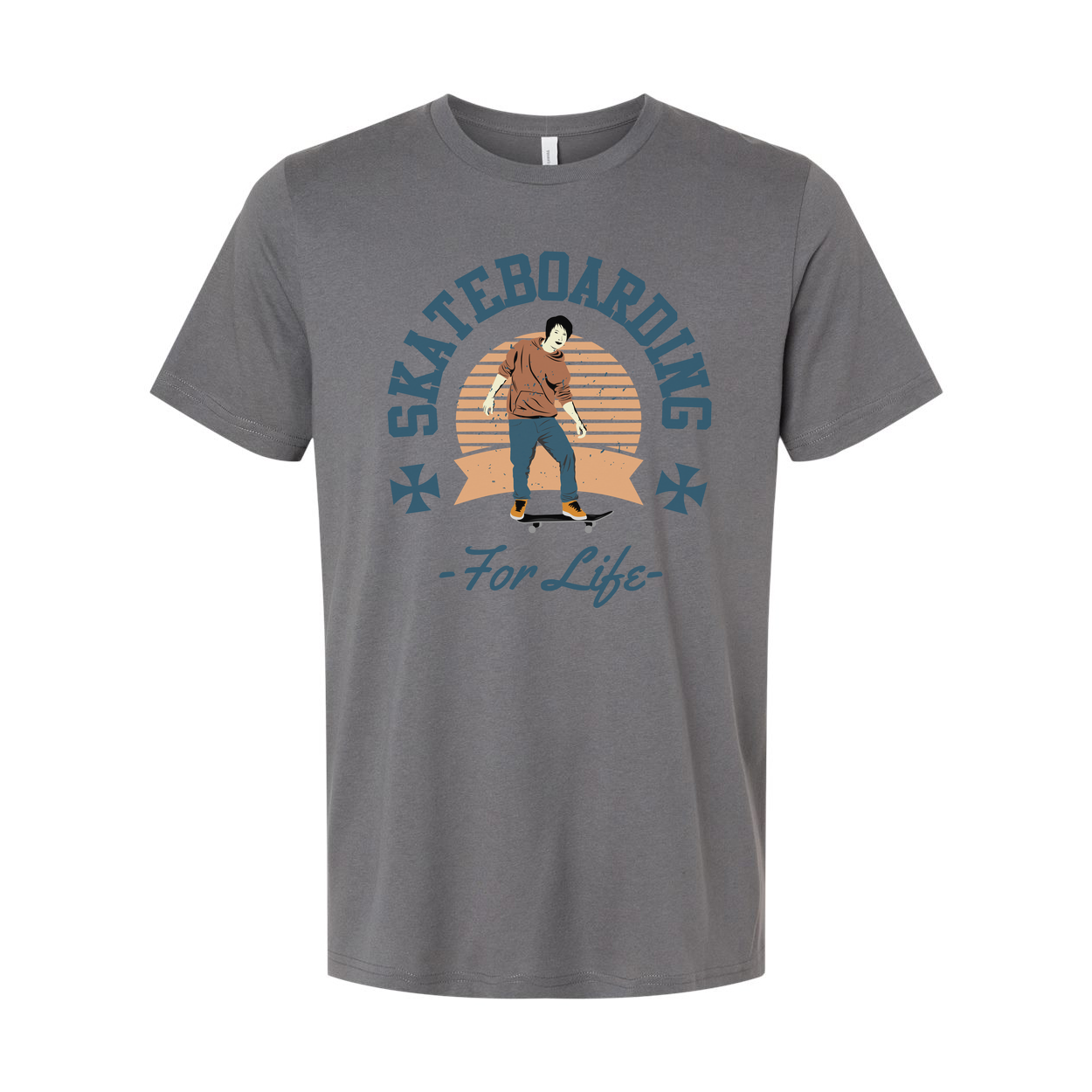 Skateboarding Graphic T Shirt For Men Women Unisex Casual Tee With Skateboarder Design
