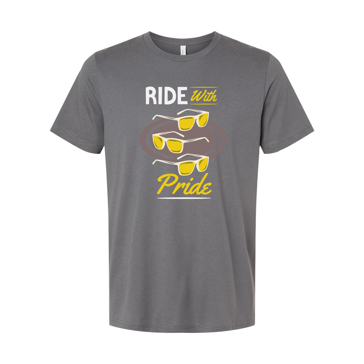 Ride With Pride Skateboard Graphic Unisex T Shirt Featuring Sunglasses Motif Casual Everyday Wear