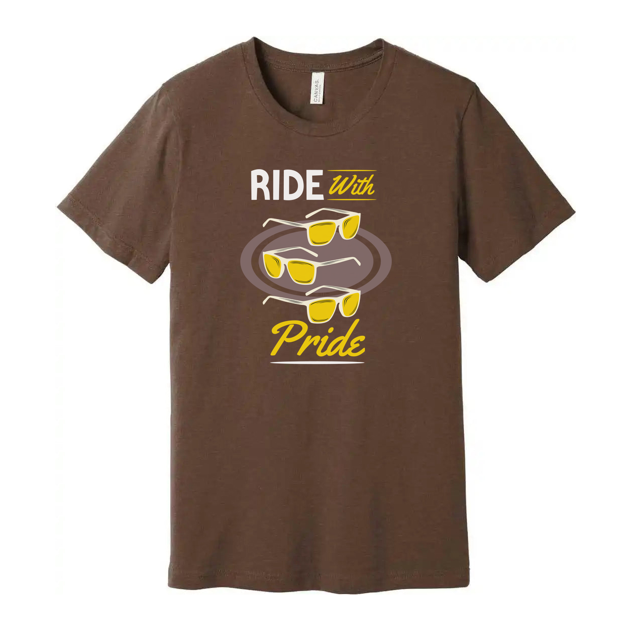 Ride With Pride Skateboard Graphic Unisex T Shirt Featuring Sunglasses Motif Casual Everyday Wear