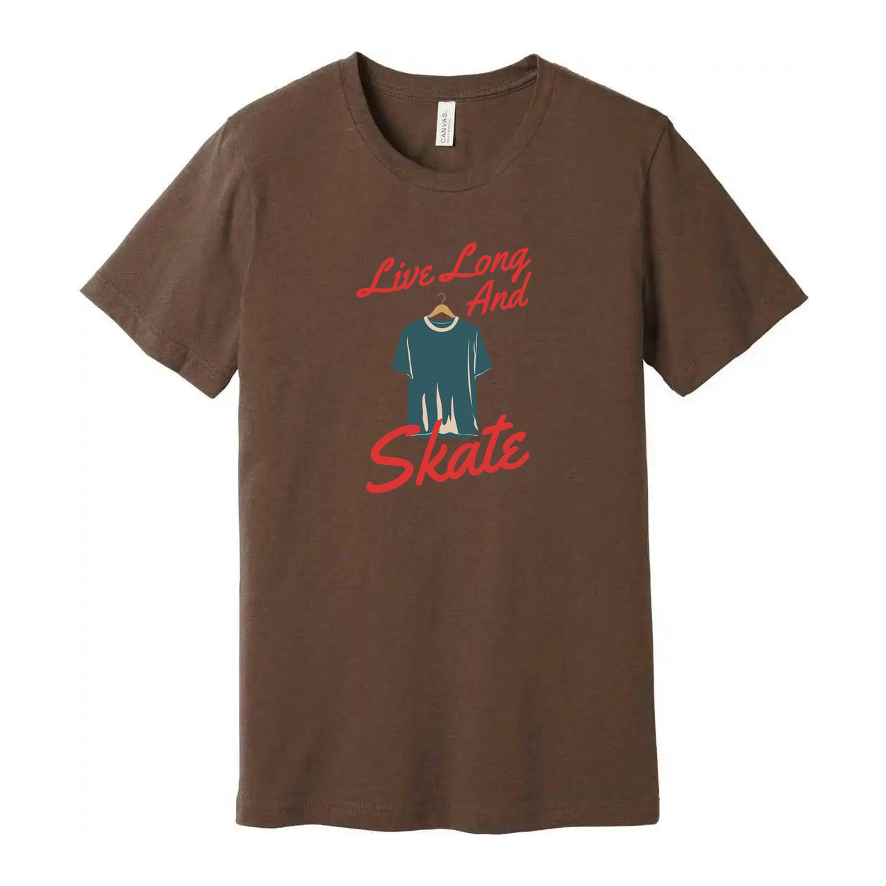 Live Long And Skate Graphic Tee Featuring Skateboarding Theme For Unisex Adults Casual Wear