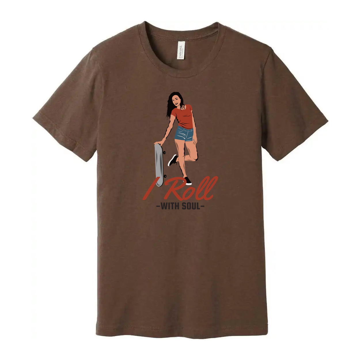 Unisex Skateboarding Graphic T Shirt With Soul I Roll Design For Skate Culture Enthusiasts