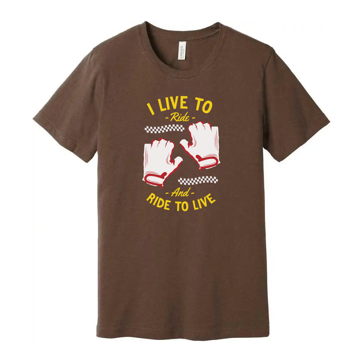 Unisex Skateboarding T Shirt With Ride To Live Graphic Gloves Design For Casual Wear