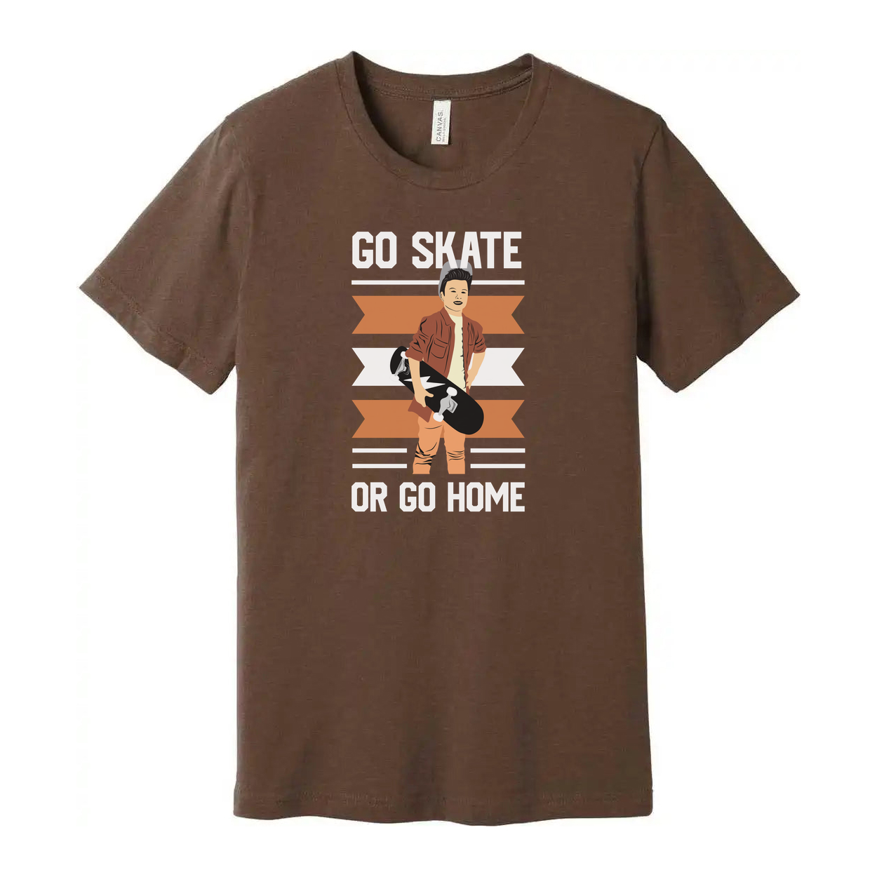 Go Skate Or Go Home Unisex Graphic T Shirt Featuring Skater Illustration For Streetwear Fans