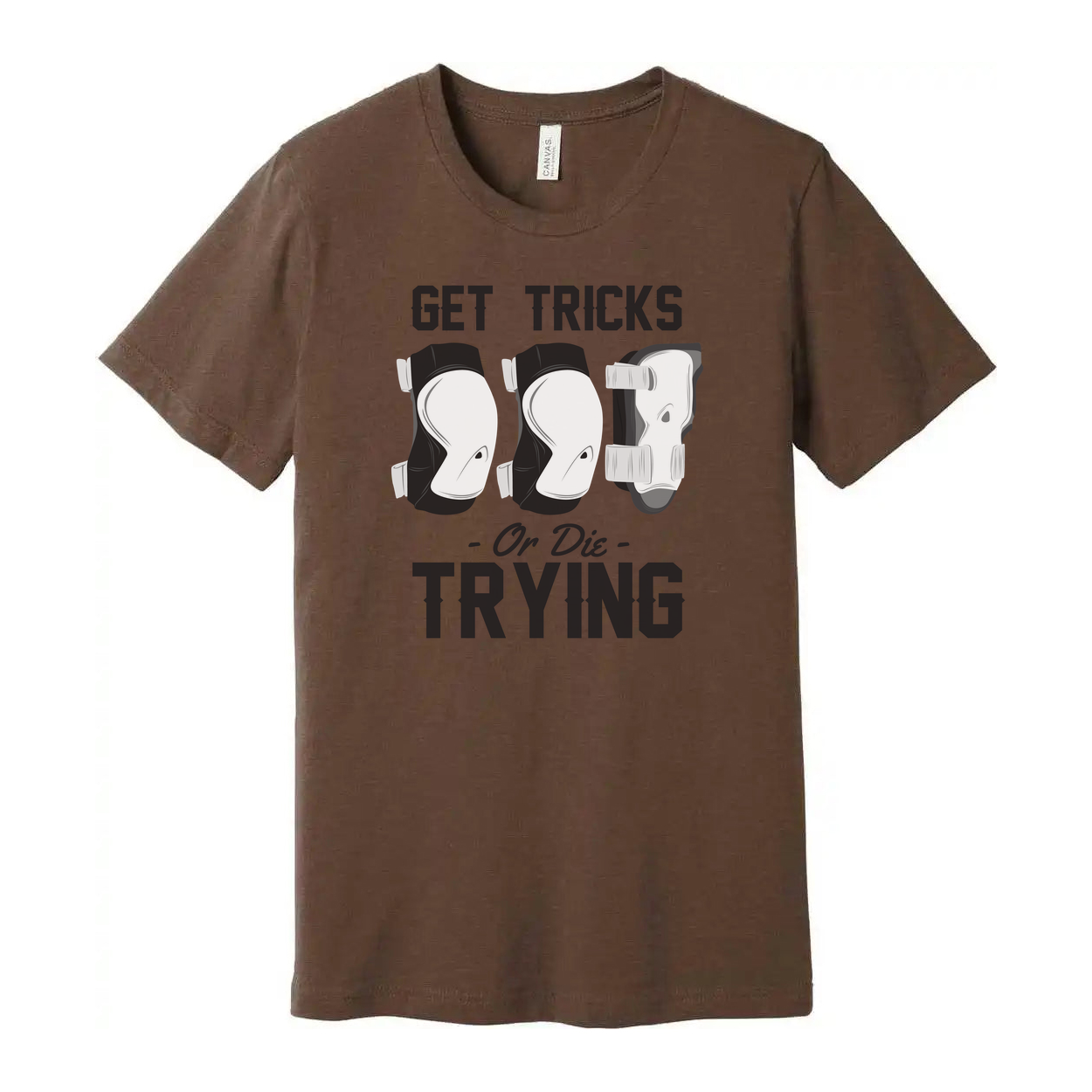 Unisex Skateboarding T Shirt With Get Tricks Or Die Trying Graphic Print For Fans