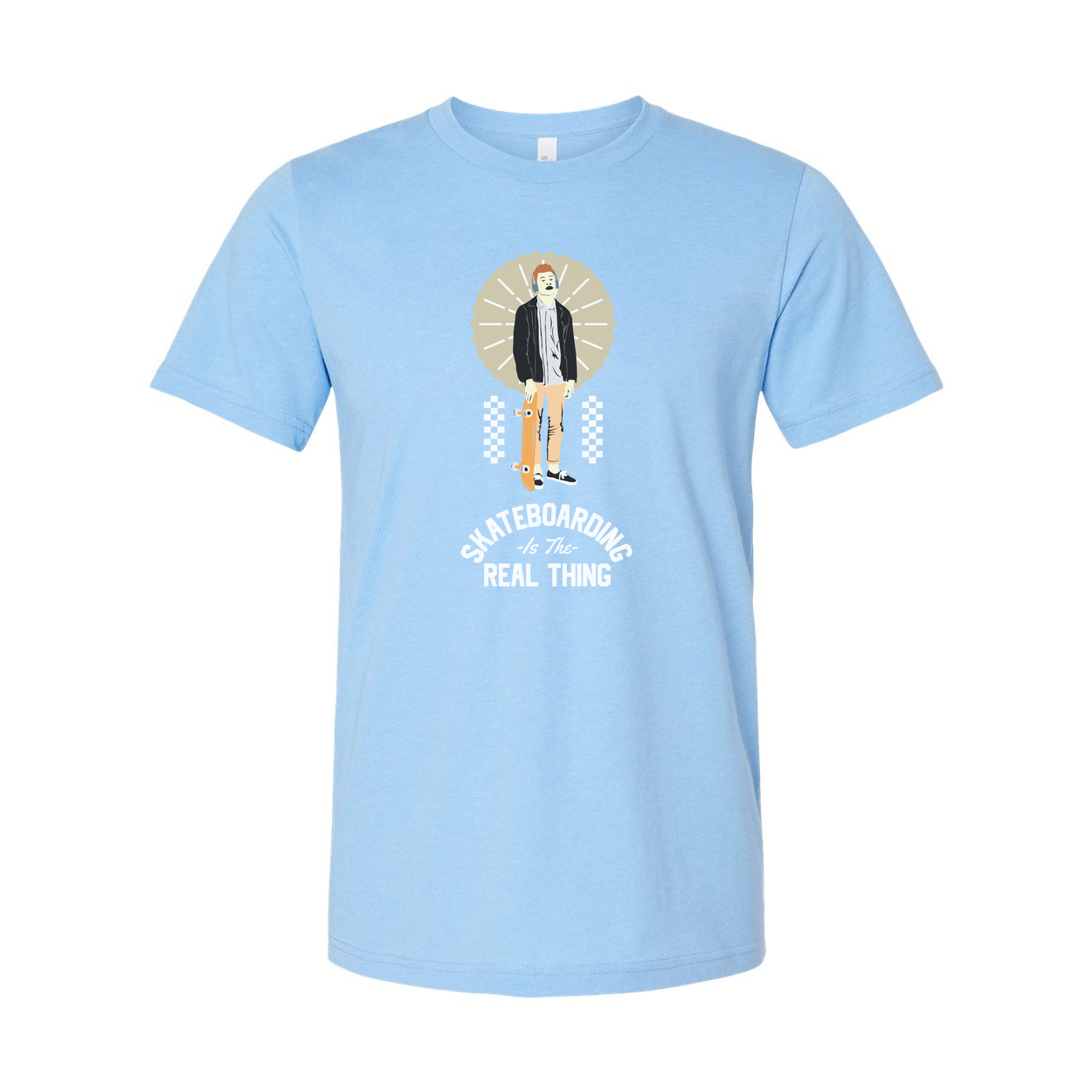 Unisex Skateboarding Graphic T Shirt With Skater Illustration And Skateboarding Is The Real Thing