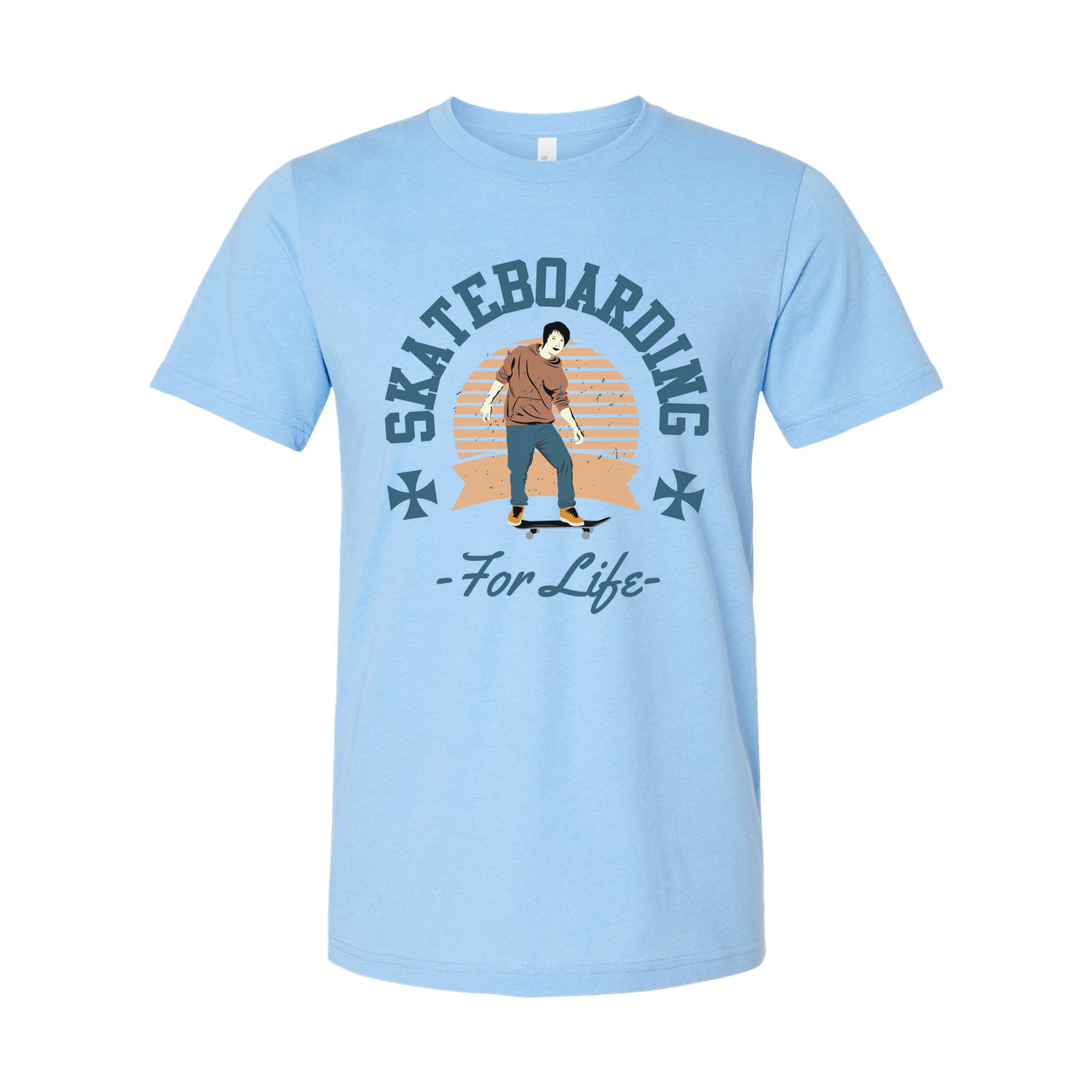 Skateboarding Graphic T Shirt For Men Women Unisex Casual Tee With Skateboarder Design