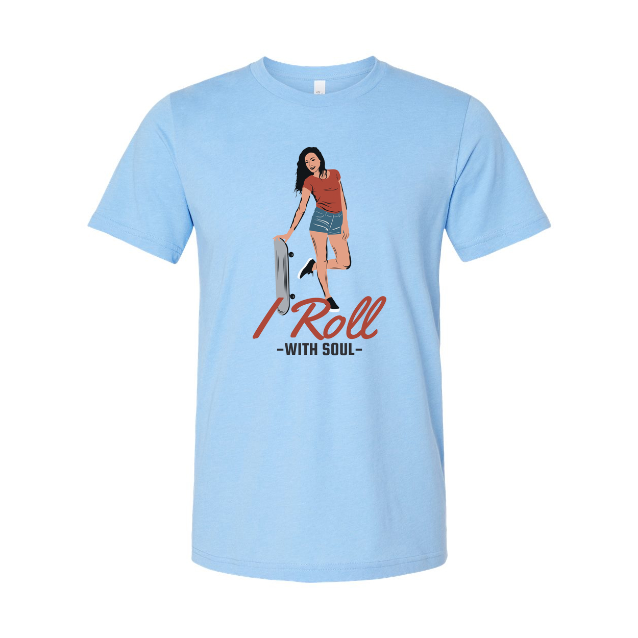 Unisex Skateboarding Graphic T Shirt With Soul I Roll Design For Skate Culture Enthusiasts