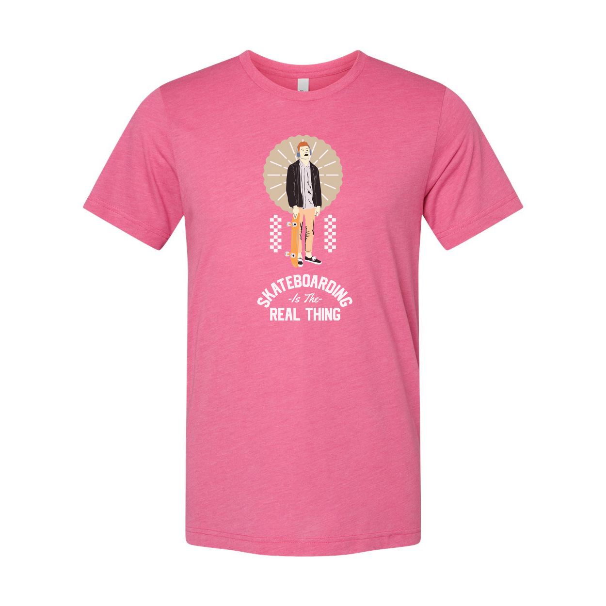 Unisex Skateboarding Graphic T Shirt With Skater Illustration And Skateboarding Is The Real Thing