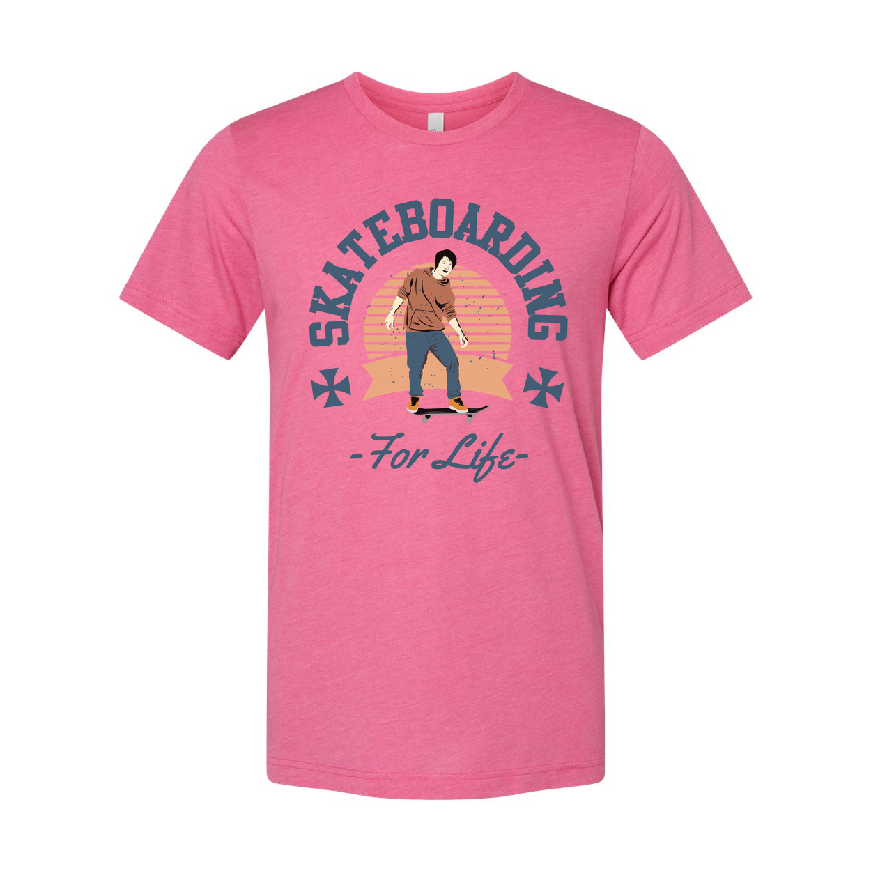 Skateboarding Graphic T Shirt For Men Women Unisex Casual Tee With Skateboarder Design