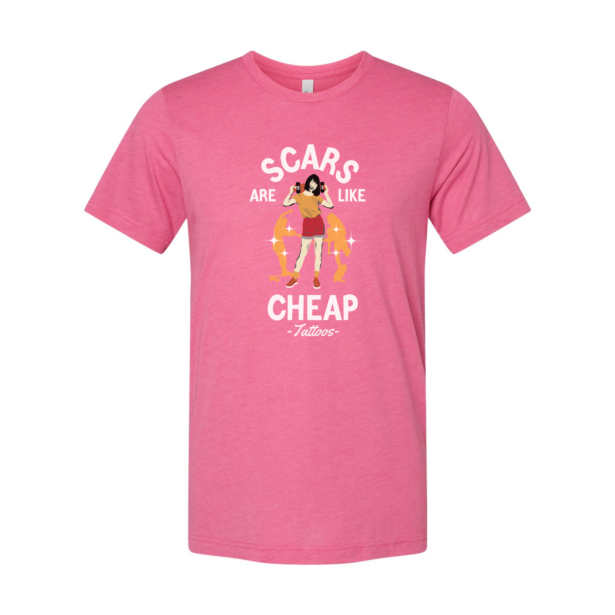 Unisex Graphic T Shirt With Scars Are Like Cheap Tattoos And Skateboard Art Urban Style